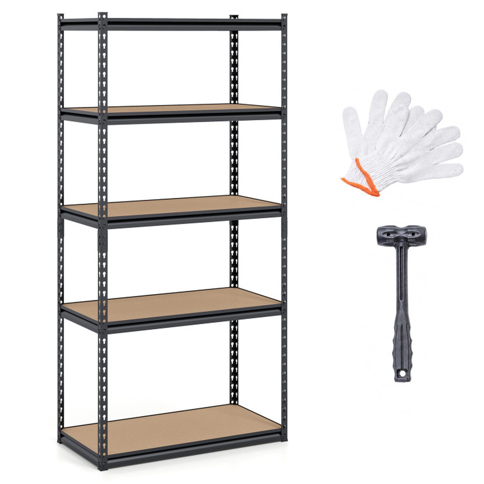 SUGIFT 5-Tier Garage Shelving Unit 440-lb Per Shelf 2200-lb Total Capacity Adjustable Utility Rack Black