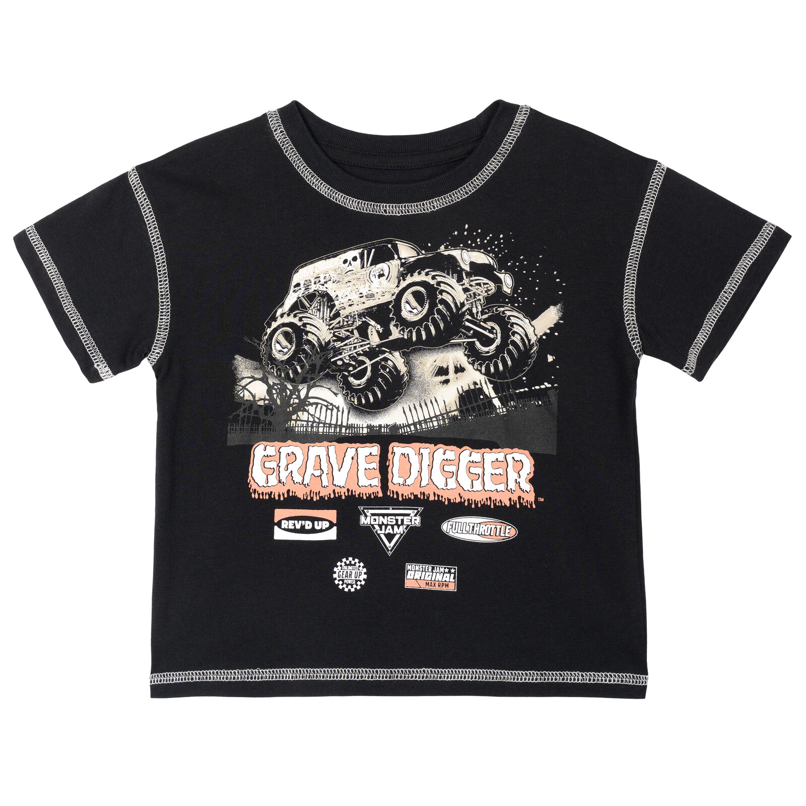 Monster Jam Grave Digger Boys' 2-Piece T-Shirt and Denim Skirt Set