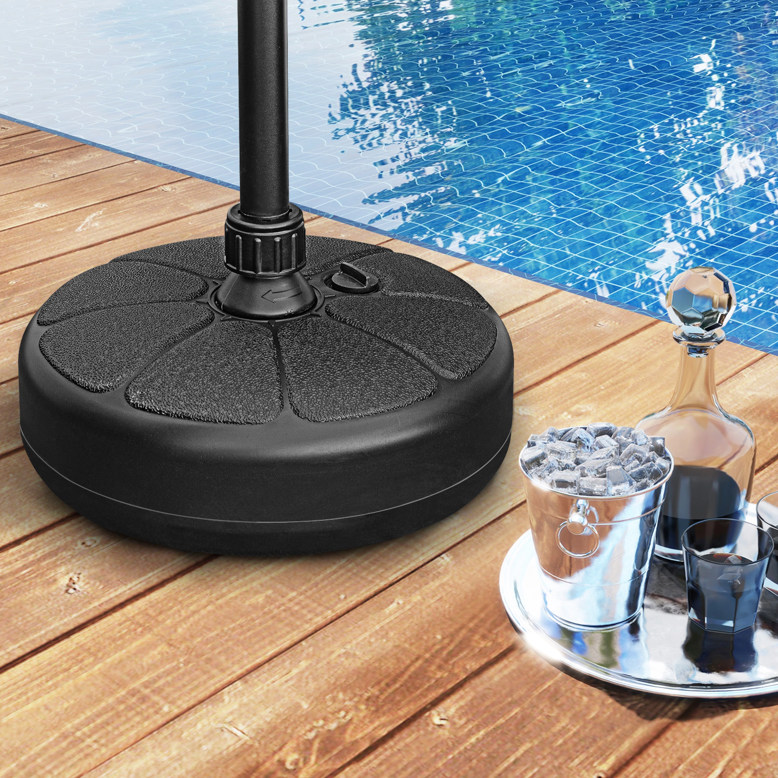 Slickblue Outdoor Umbrella Base Stand for 8.2 Ft Market and Table Umbrellas