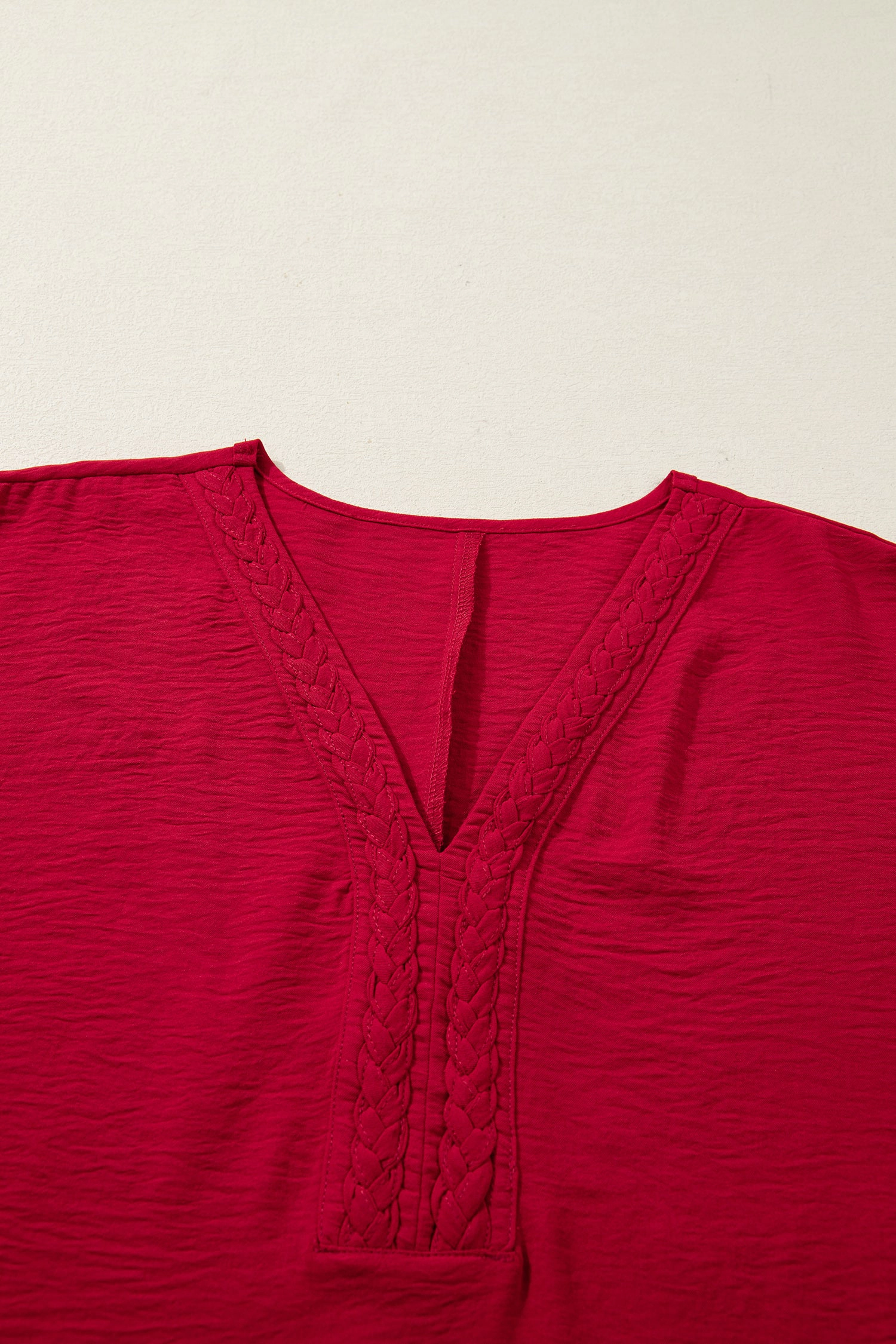 Threaded Pear Women's Willow Trim Half Sleeve Blouse
