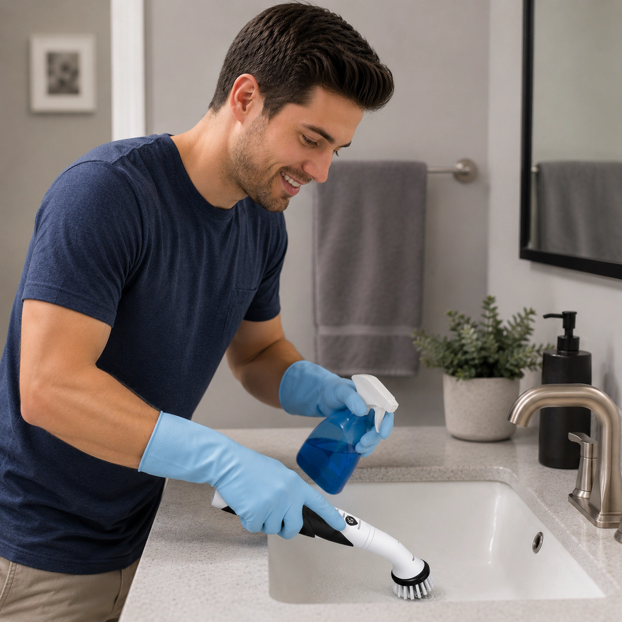 Pursonic Unisex Cordless Electric Power Scrubber Cleaning Brush with Interchangeable Brush Heads