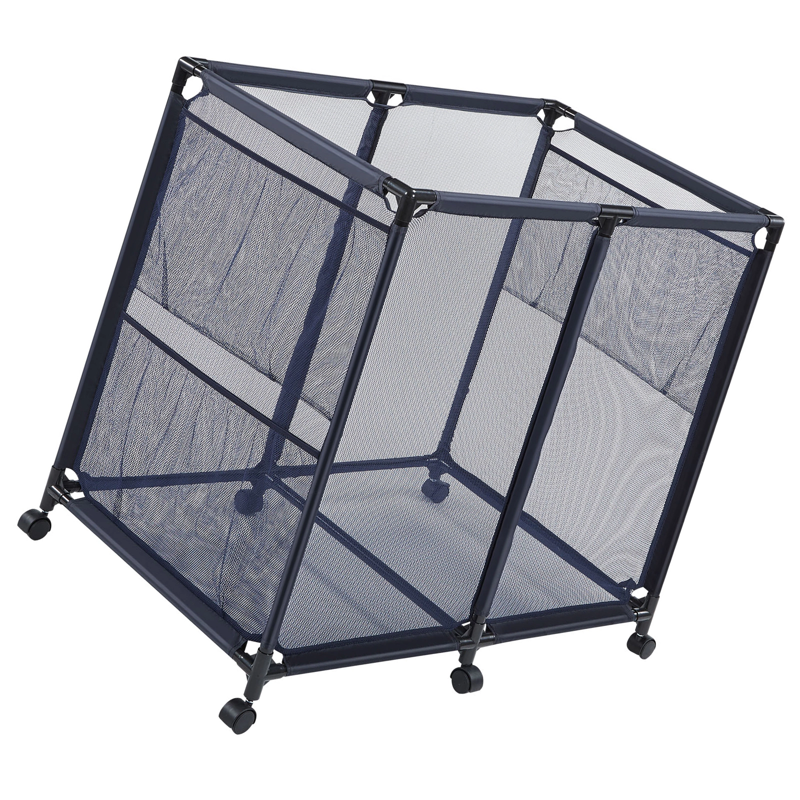 HONGGE Pool Storage Bin Rolling Organizer with Side Pockets & Casters Heavy Duty Frame Poolside Toys Noodles Holder