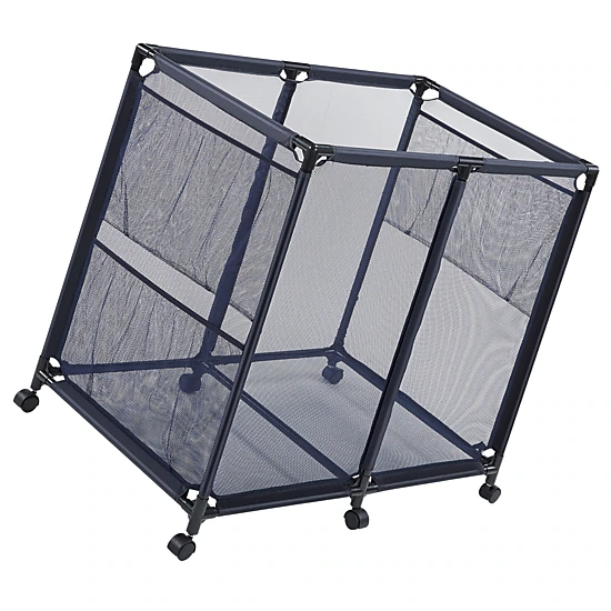 HONGGE Pool Storage Bin Rolling Pool Storage Organizer with Frame Poolside Toys Noodles Holder Mesh Basket