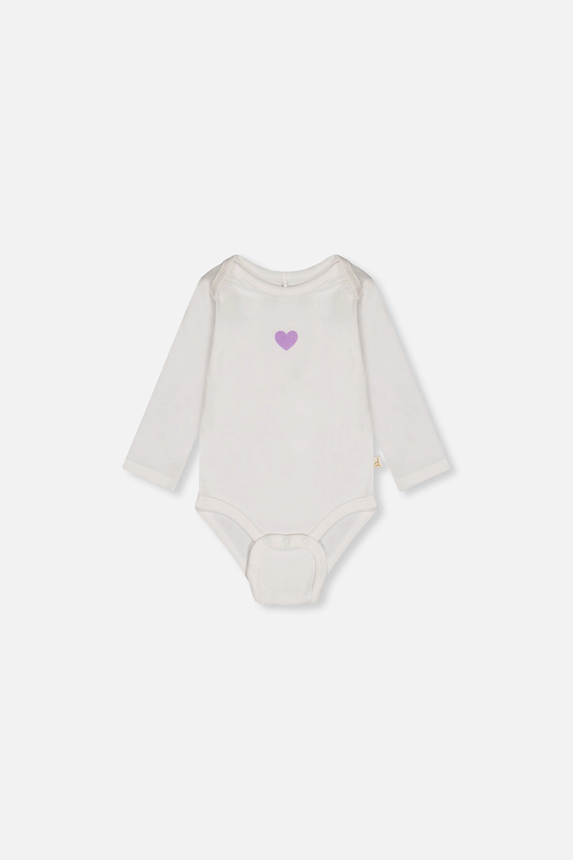 Deux par Girls Organic Cotton Long Sleeve Heart Detail Onesie
