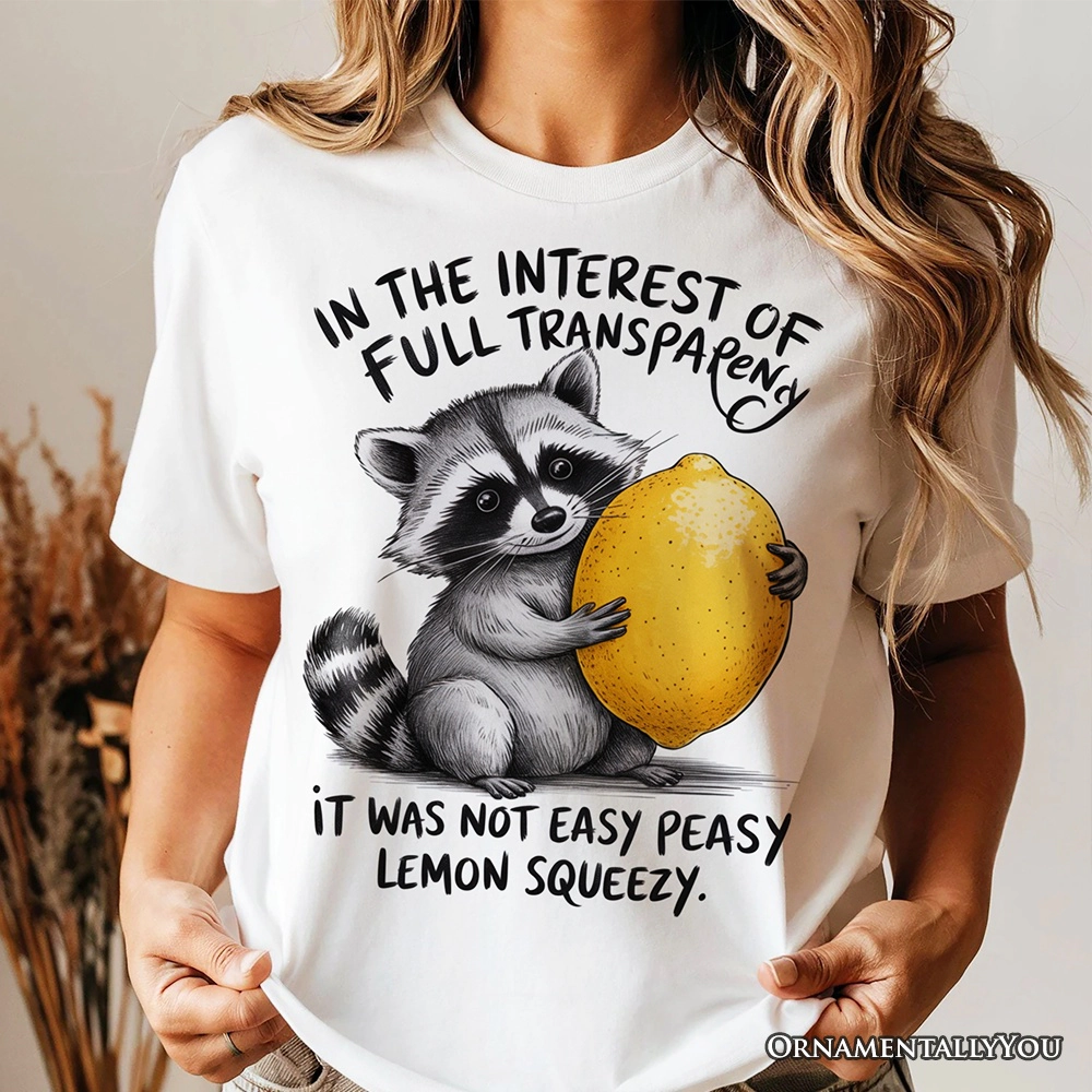 OrnamentallyYou Unisex Lemon Squeezy Raccoon T-Shirt