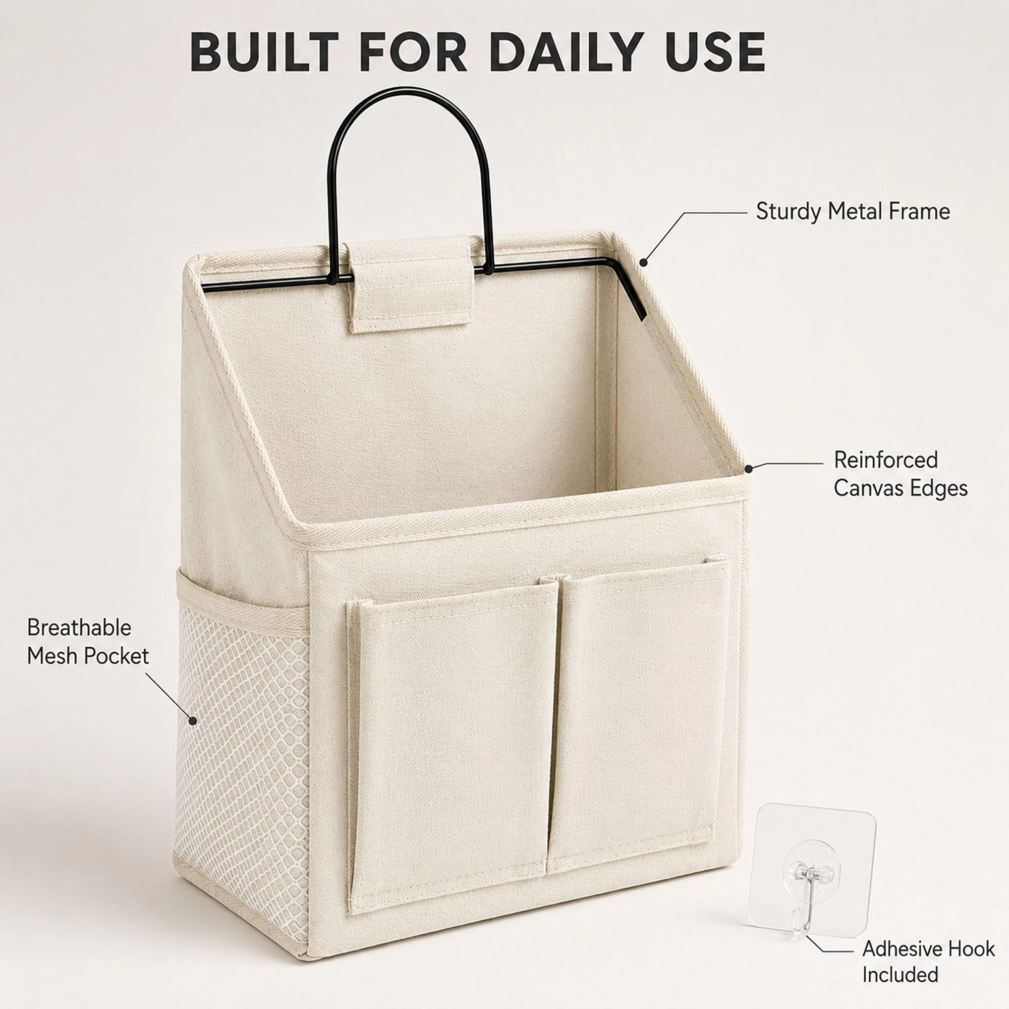 Alilang Women Hanging Bedside Storage Caddy with Metal Frame and Multiple Pockets Bed Rail Organizer