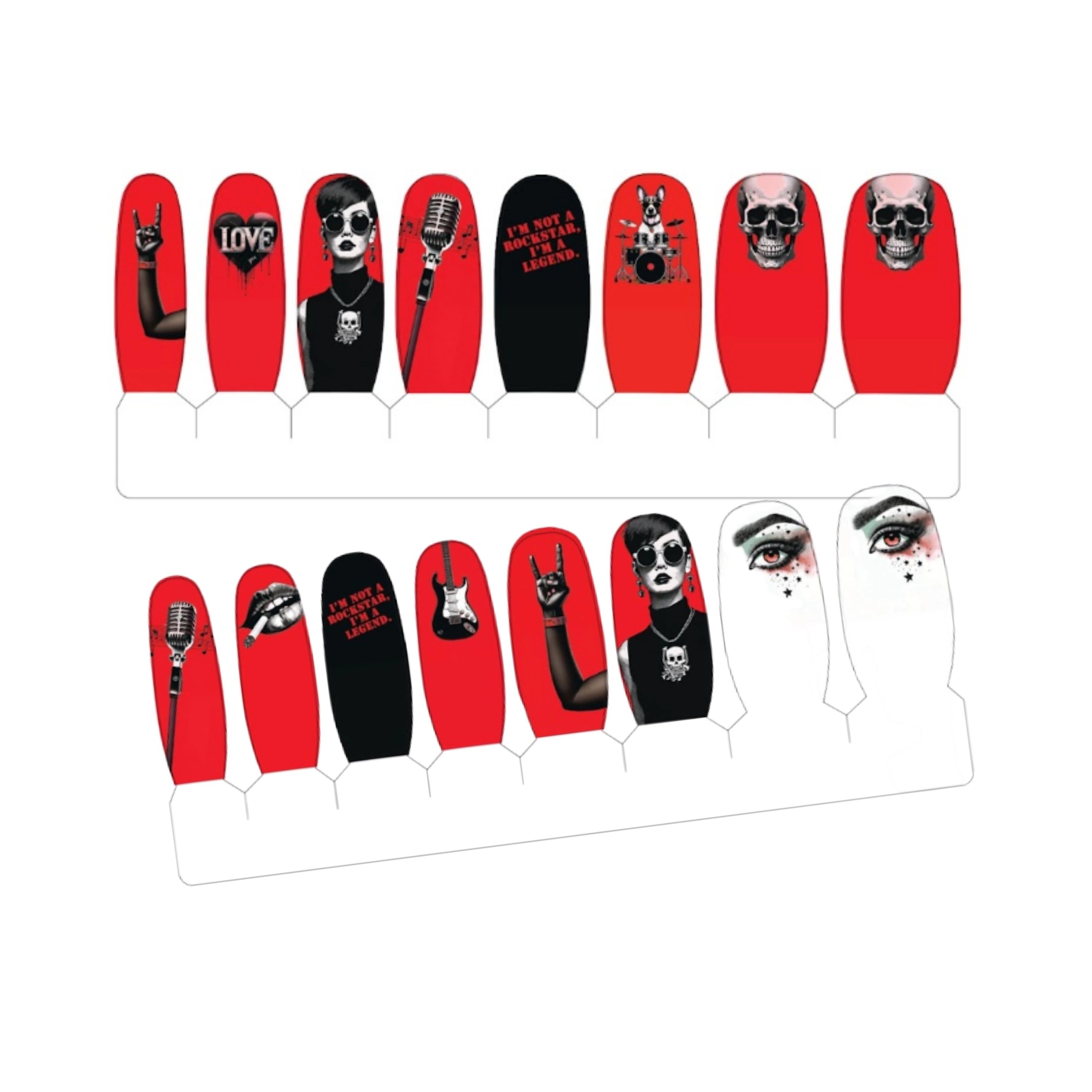 XPNail Women's 2-Pack Bundle of Nail Polish Strips Rock 16ct