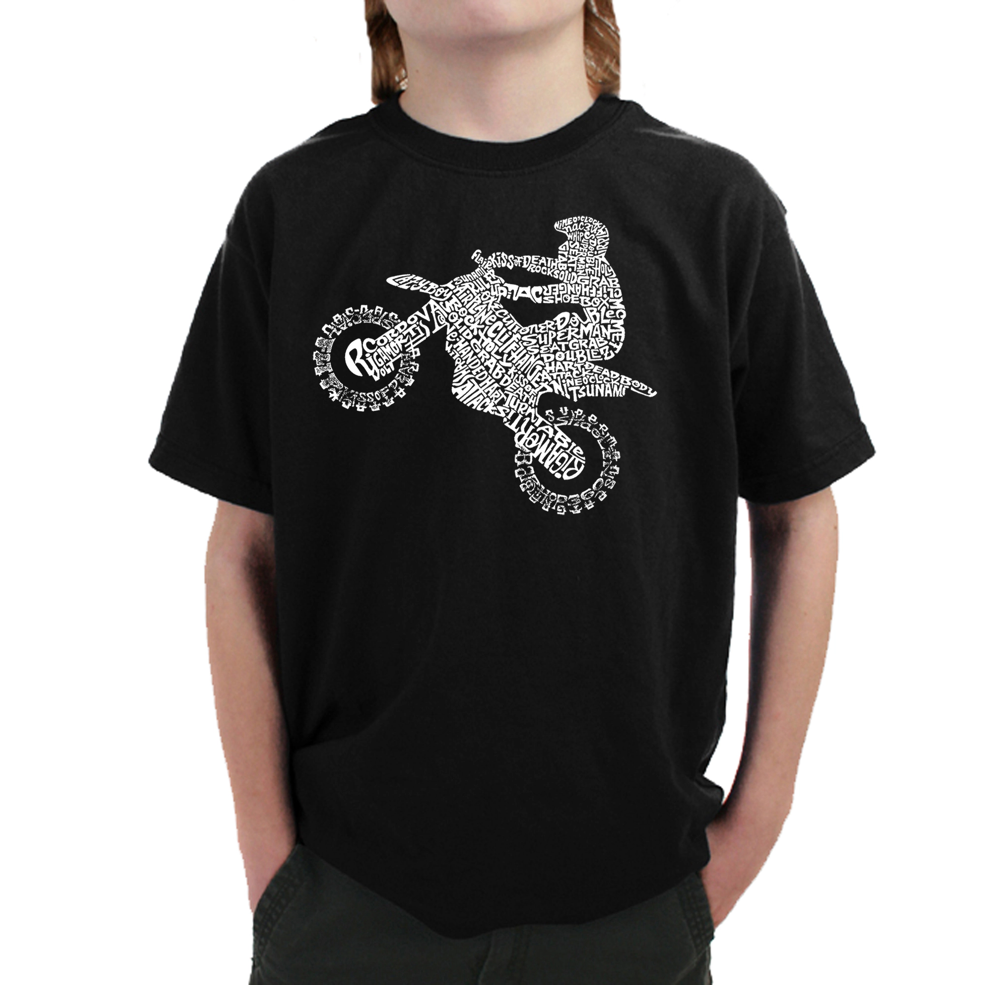 LA Pop Art Boy's Word T-Shirt - Freestyle Motocross FMX