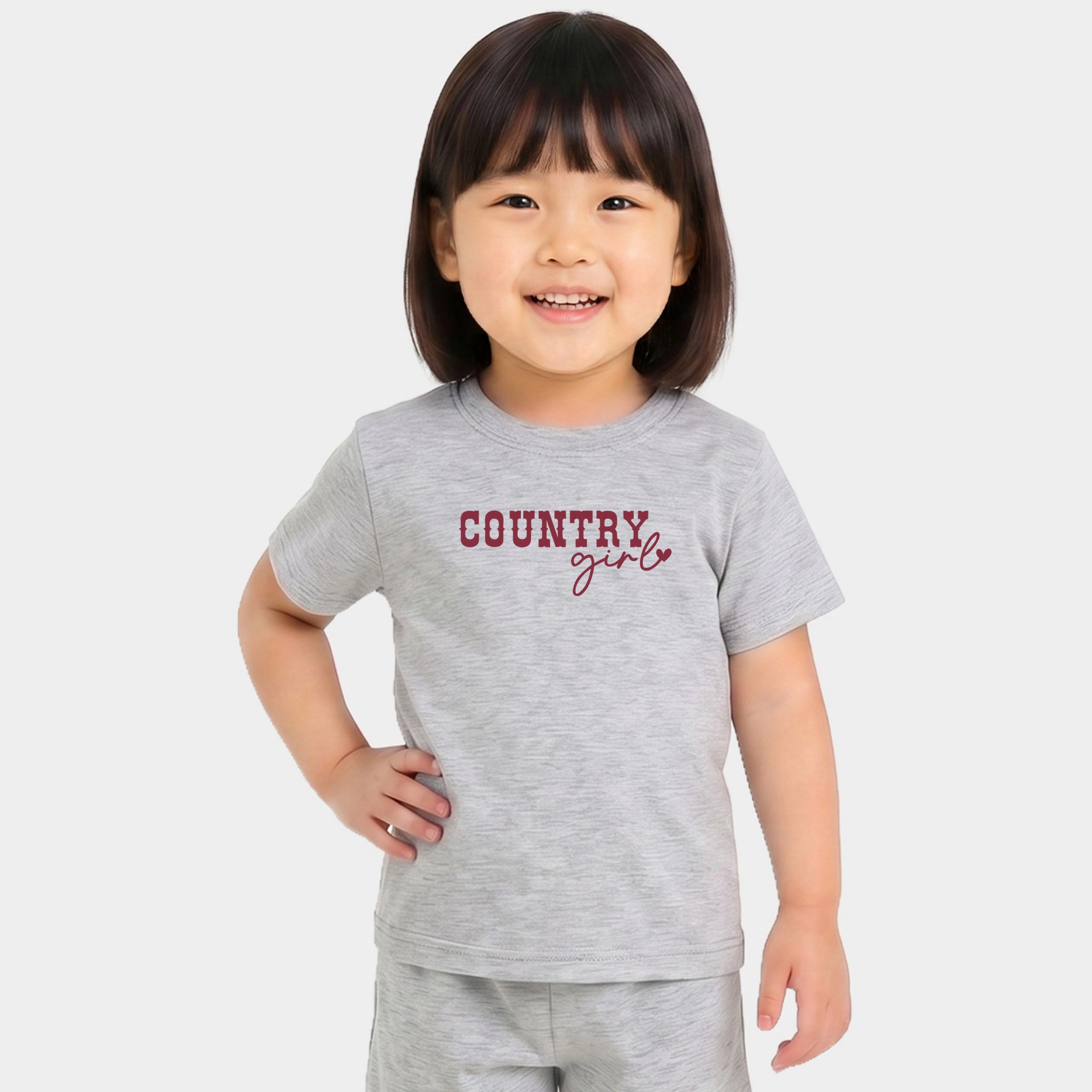 The Juniper Shop - Toddler Crew Shorts Set Country Girl Heart
