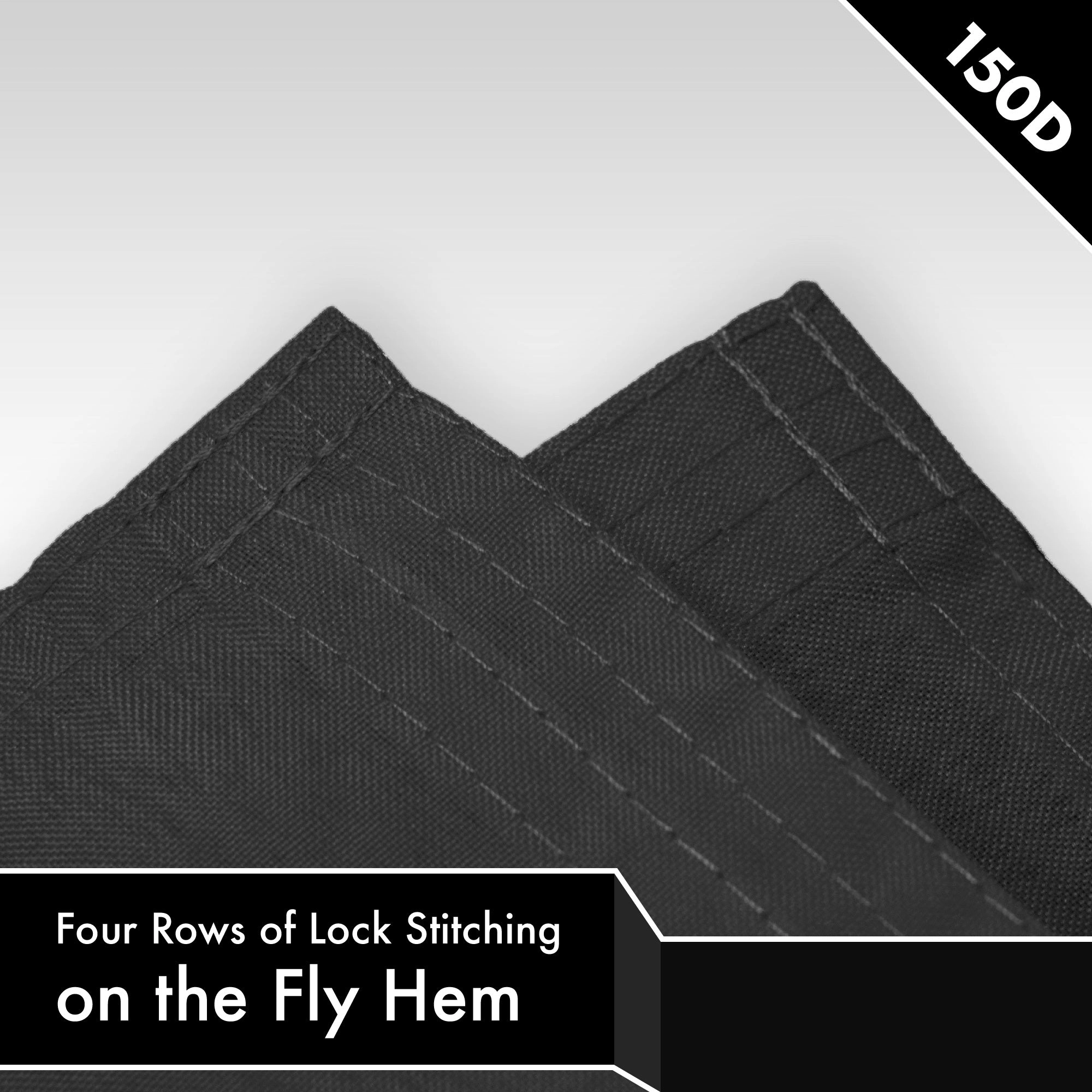 G128 Solid Black Flag 4x6 ft - 150D LiteWeave Pro Polyester, Dye-Sublimated, Brass Grommets, Indoor/Outdoor