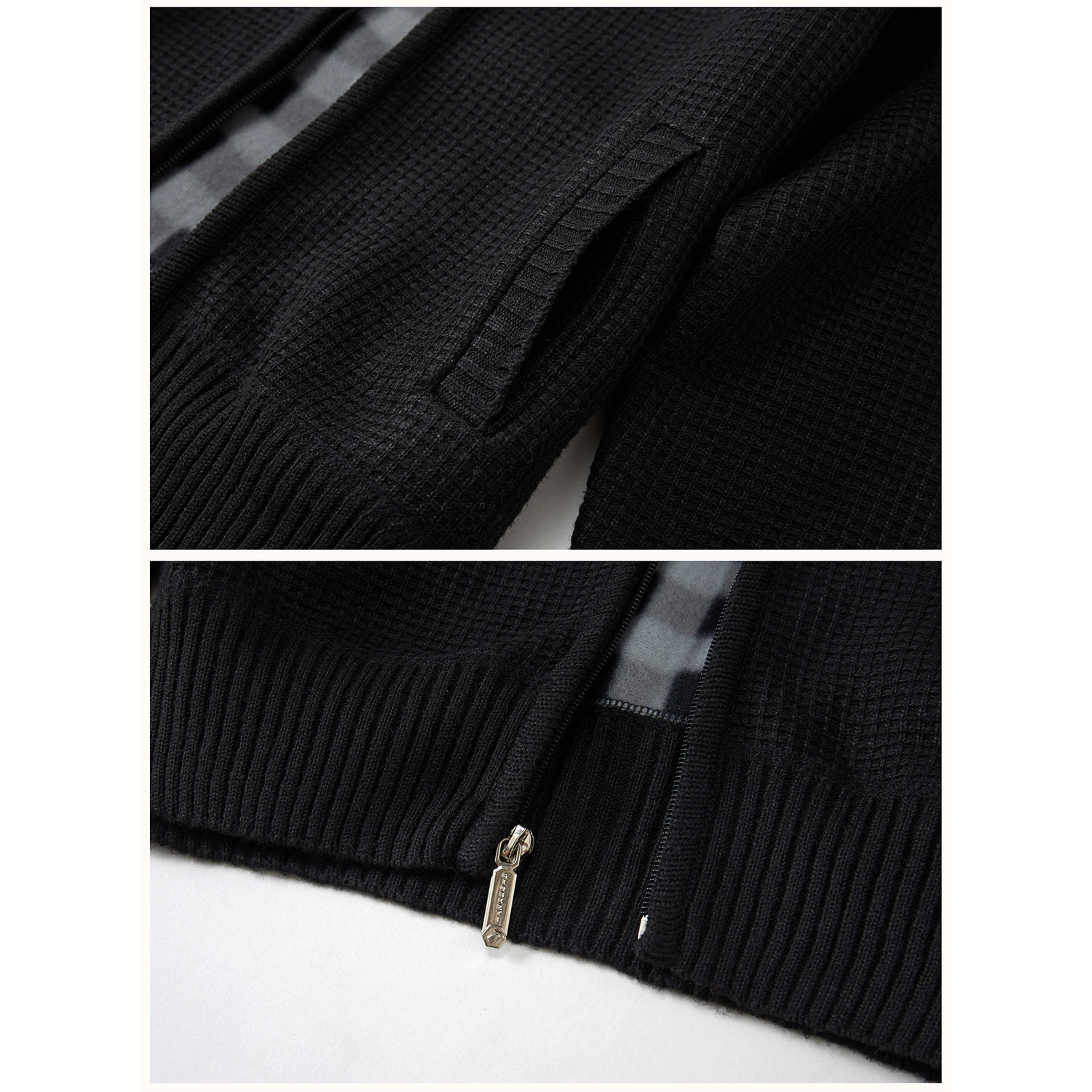 Gioberti Men's Knitted Regular Fit Full Zip Cardigan Sweater With Soft Brushed Flannel Lining