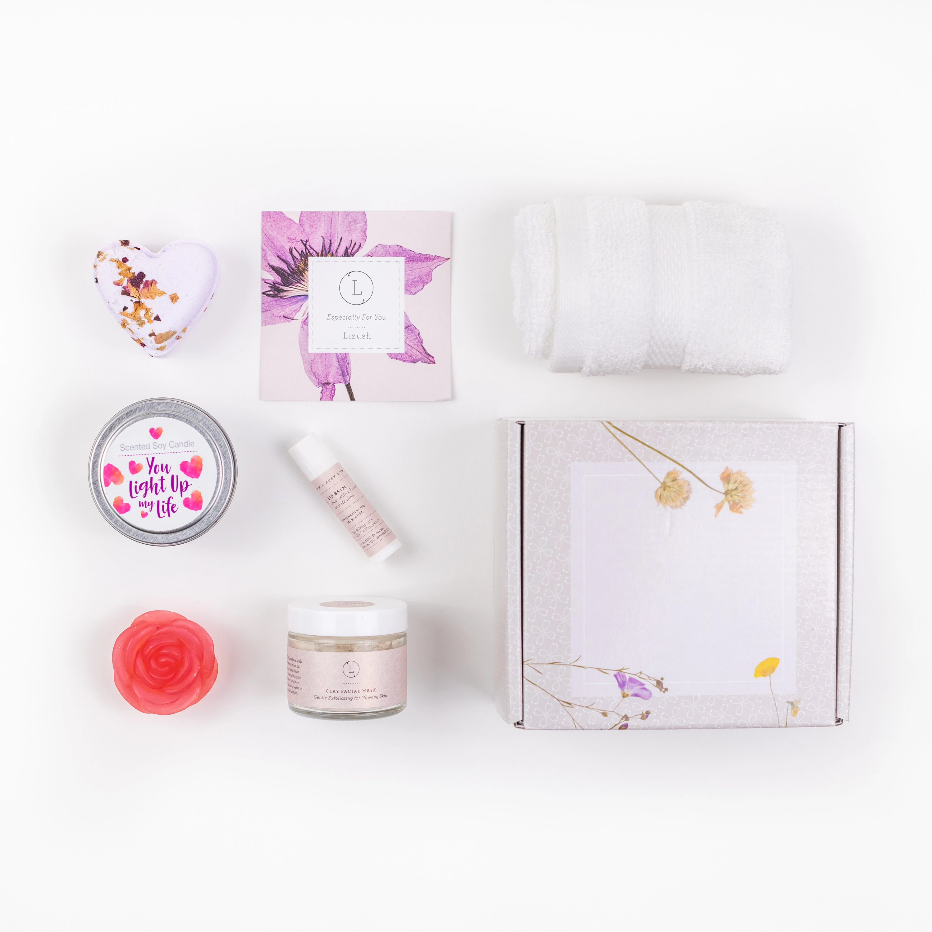 Lizush  Lavender LOVE Gift Box - Natural Spa Bath and Body Set