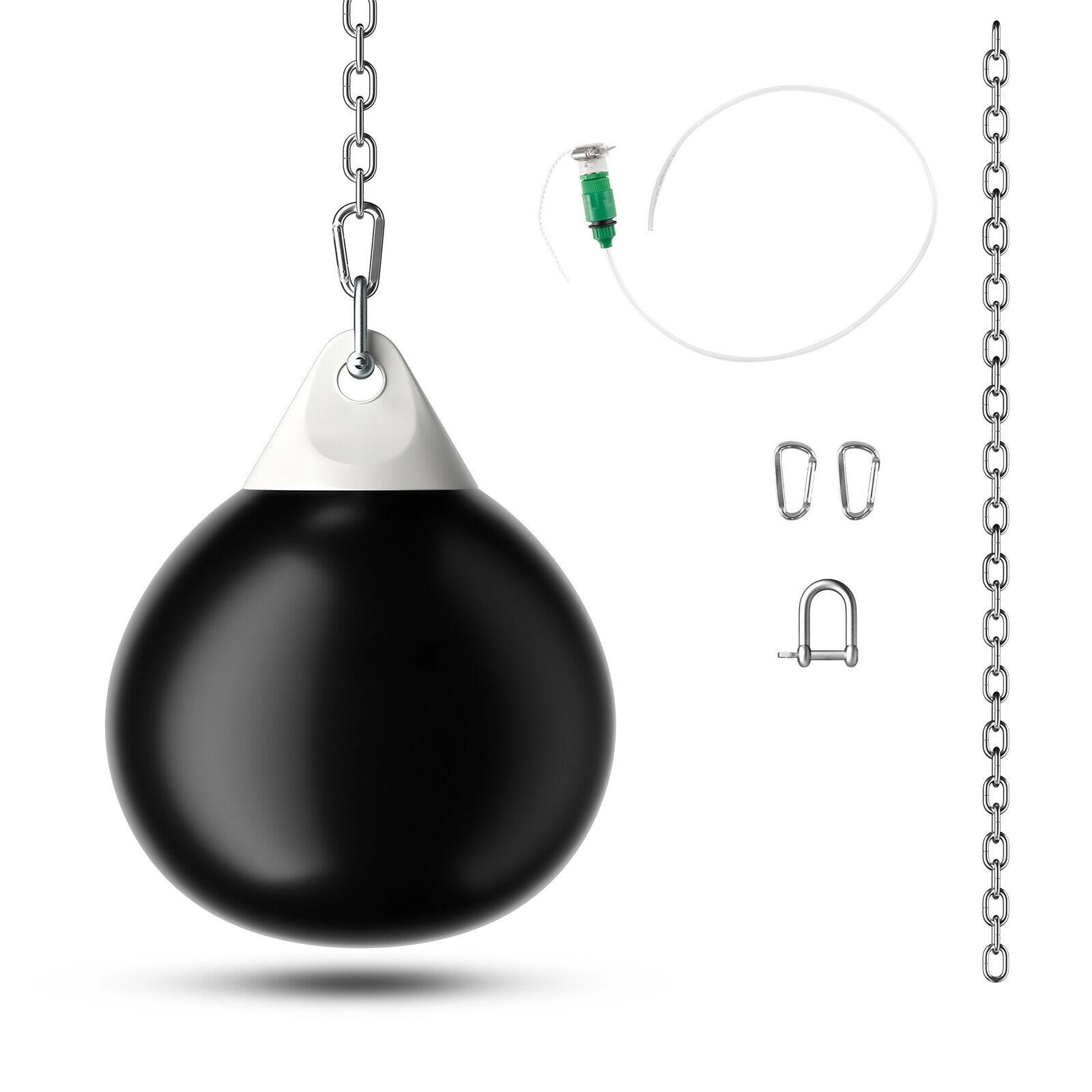 SUGIFT 18-in Heavy Punching Water Aqua Bag 110-lb Capacity with Adjustable 39-in Metal Hanging Chain Black