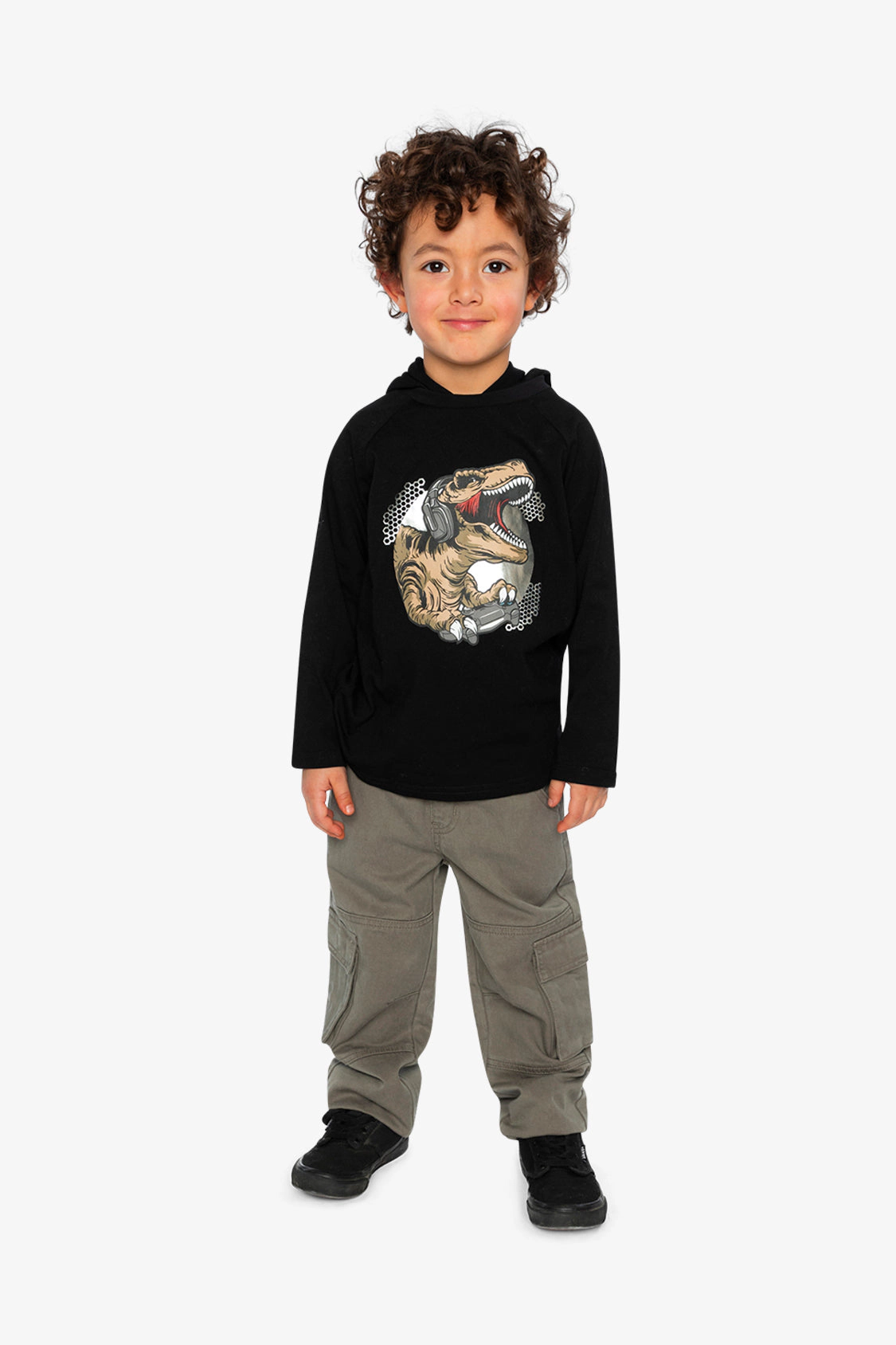 Deux par Boys Graphic Print Raglan Hooded T-Shirt