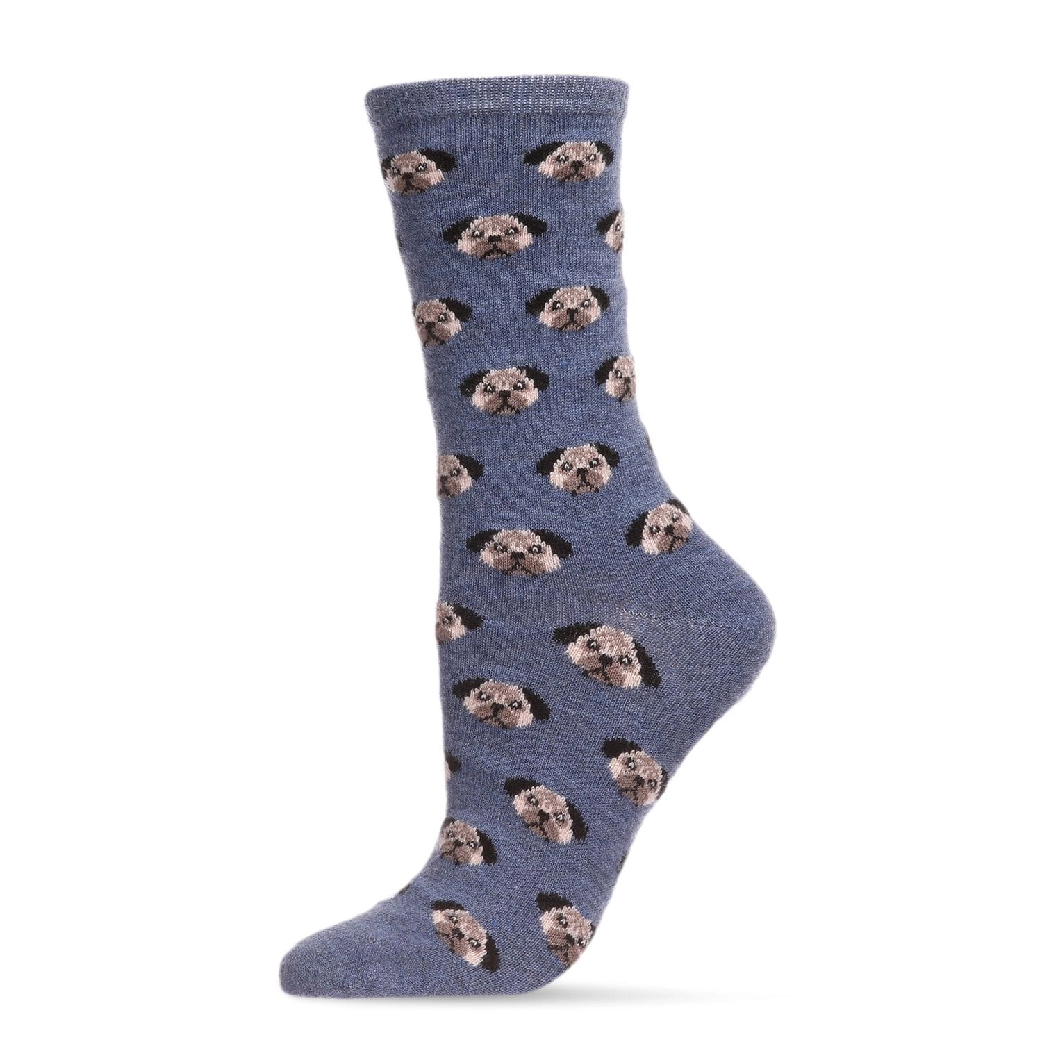 MeMoi Women's Soft Pretty Puppy Dog Face Cashmere Blend Crew Socks