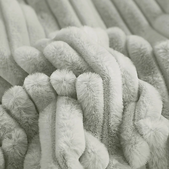 MarCielo 4 Pieces Plush Ribbed Faux Fur Comforter Set with Velvet Backing