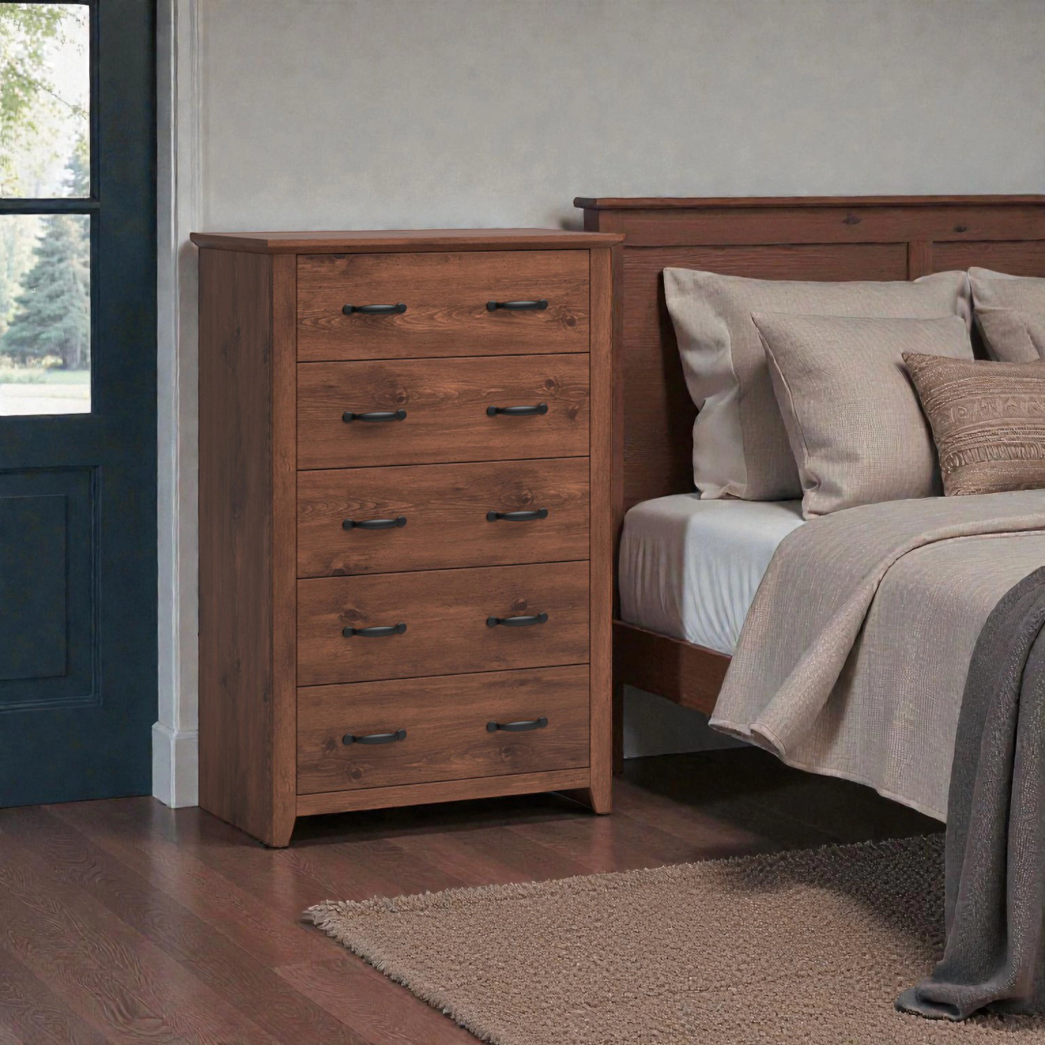 Hivvago Standing Storage Cabinet with a Set of 5 Drawers