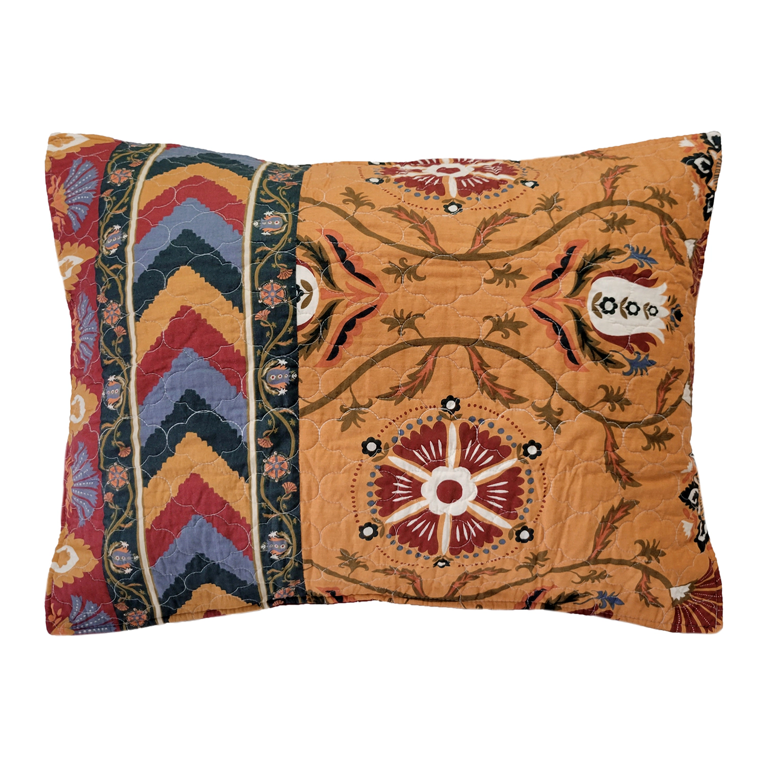 Greenland Home Fashions 100% Cotton Farah Floral Pattern Sham