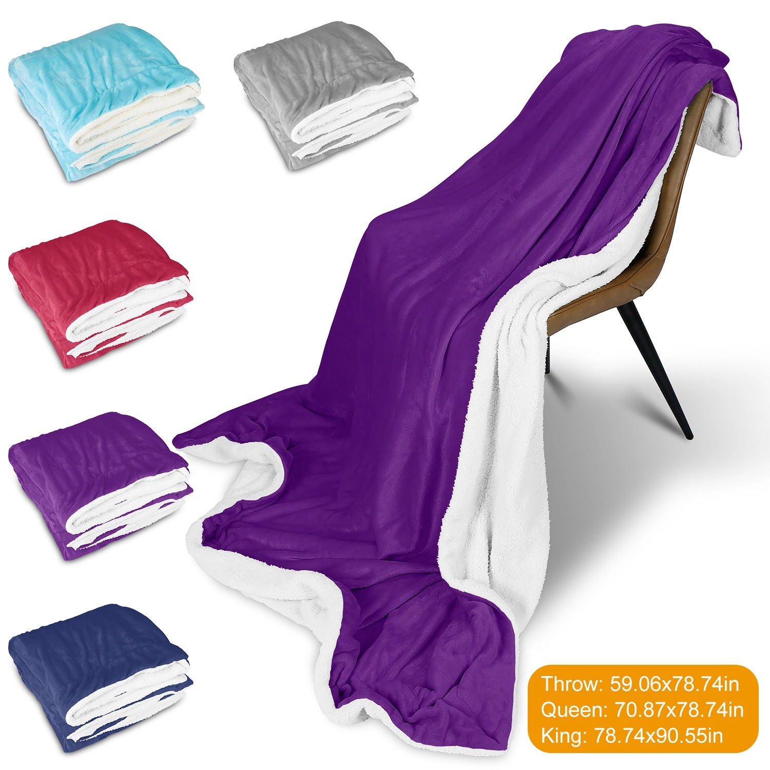 GBruno Double-Sided Microfiber Fleece Throw Blanket