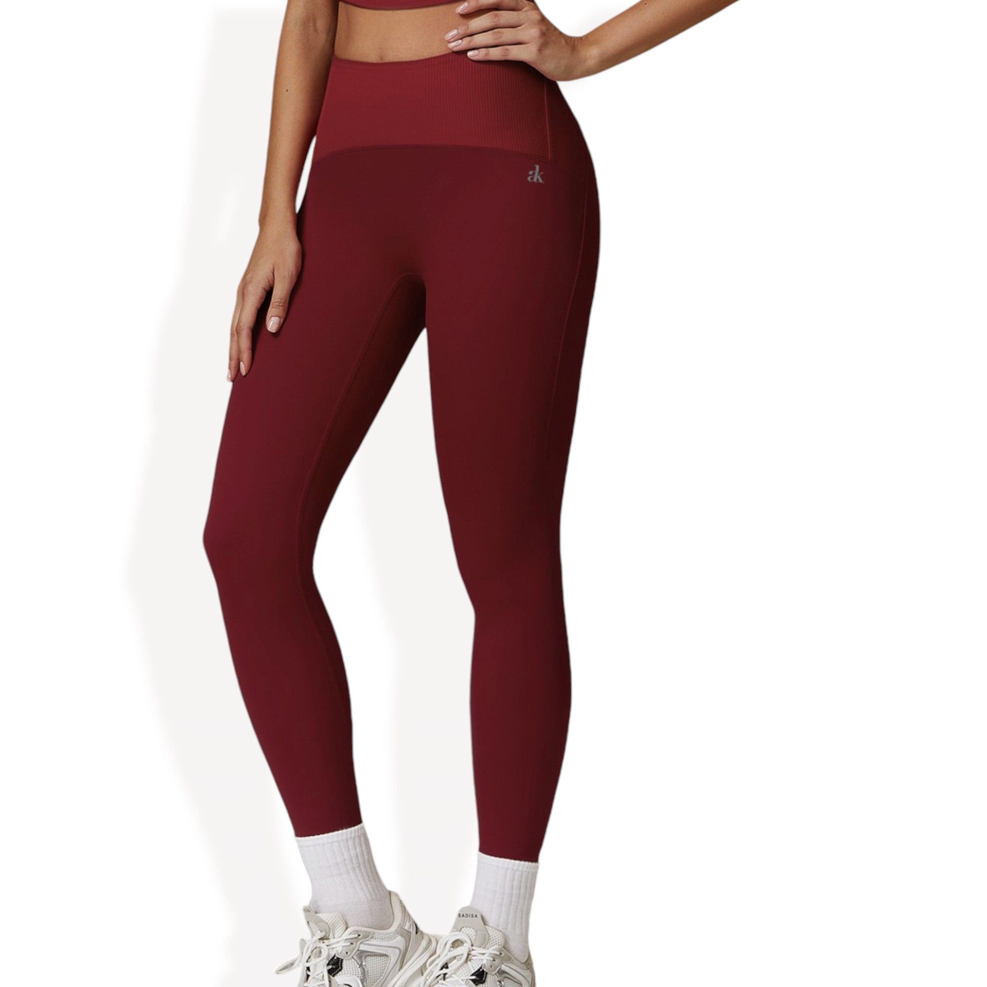 Anna-Kaci Active Women's High Waist Full Length Leggings with Ribbed Waistband