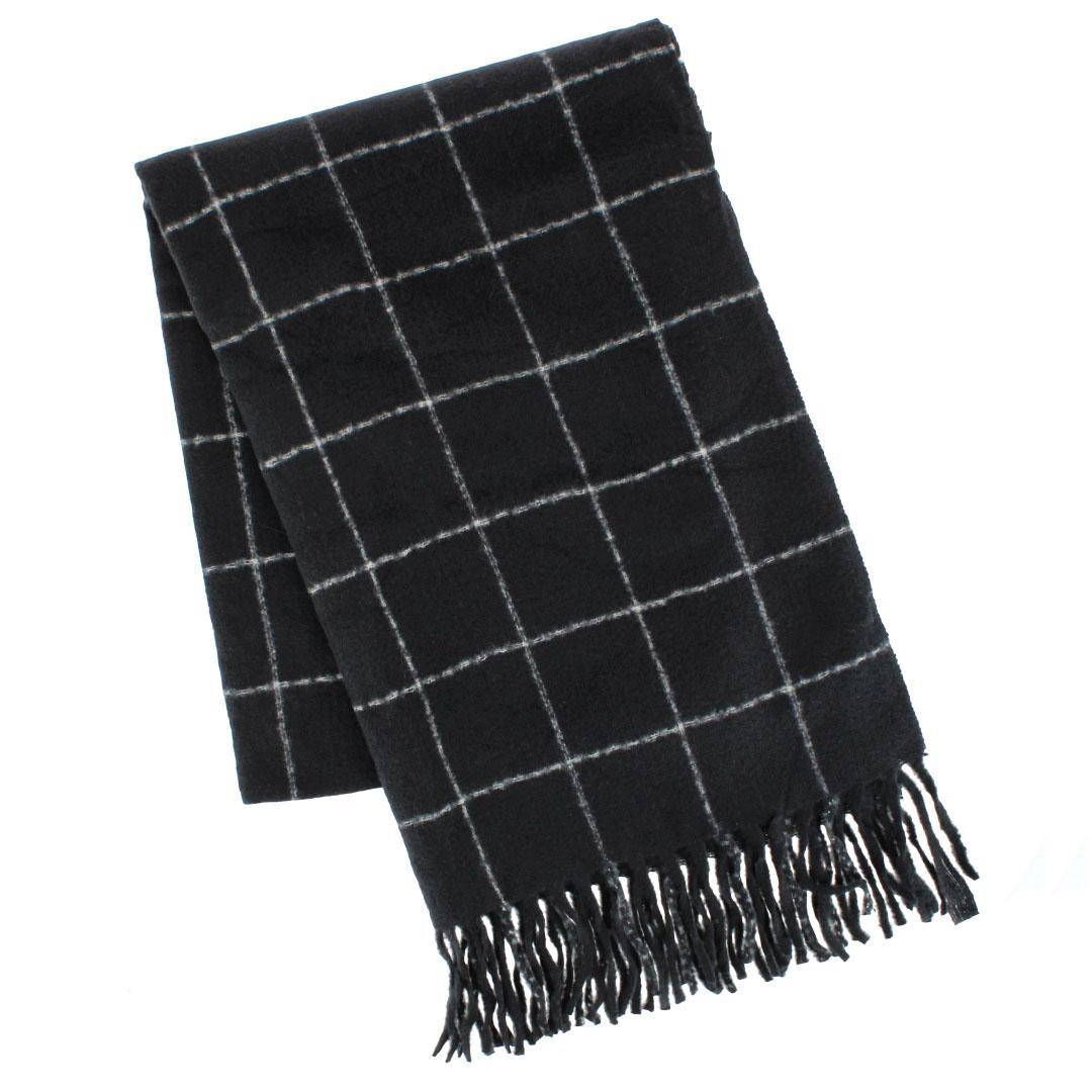 CTM Adult Grid Pattern Soft Winter Scarf with Fringe