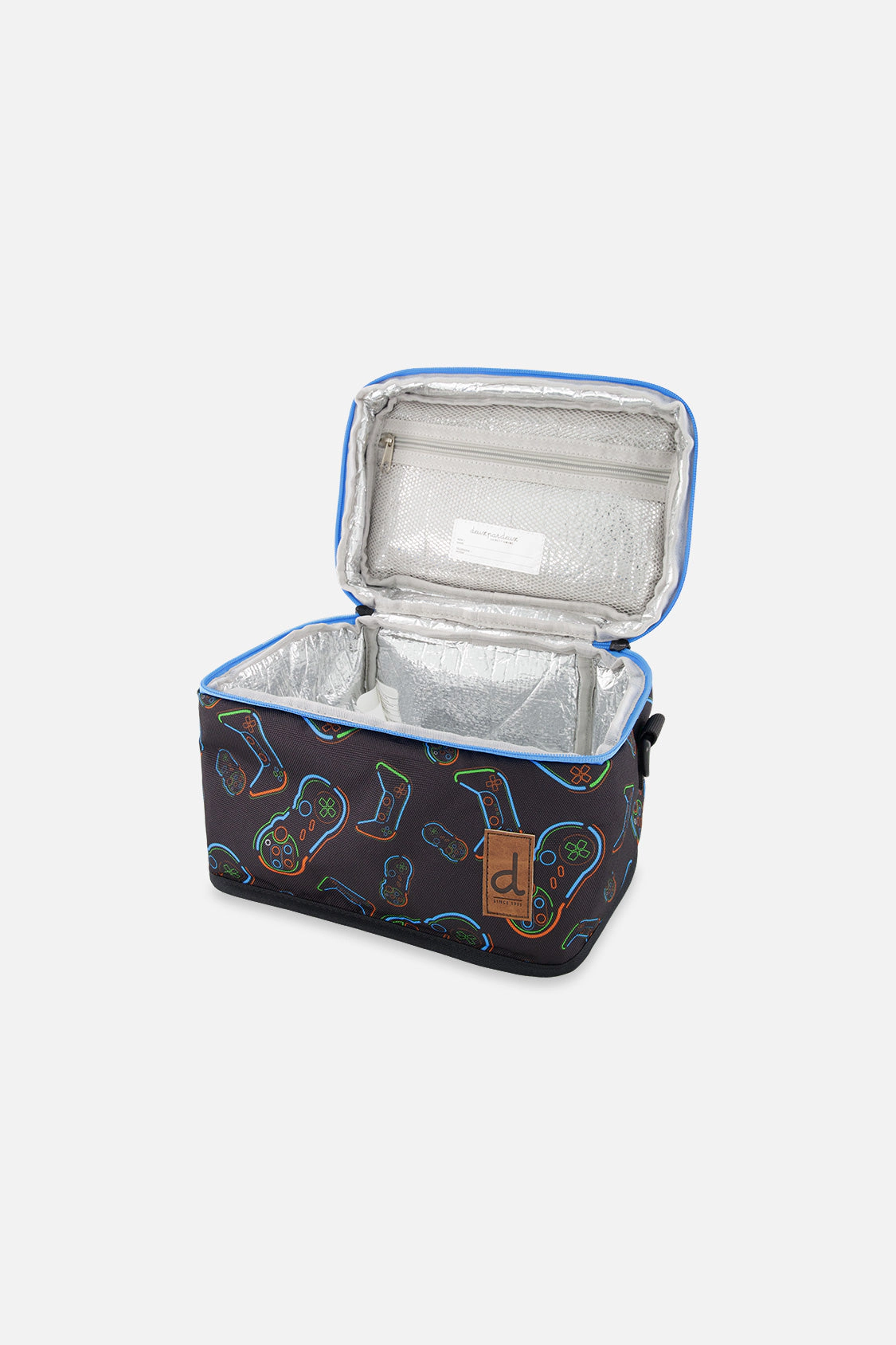 Deux par Deux Boys Insulated Game Controller Print Lunch Box with Removable Shoulder Strap