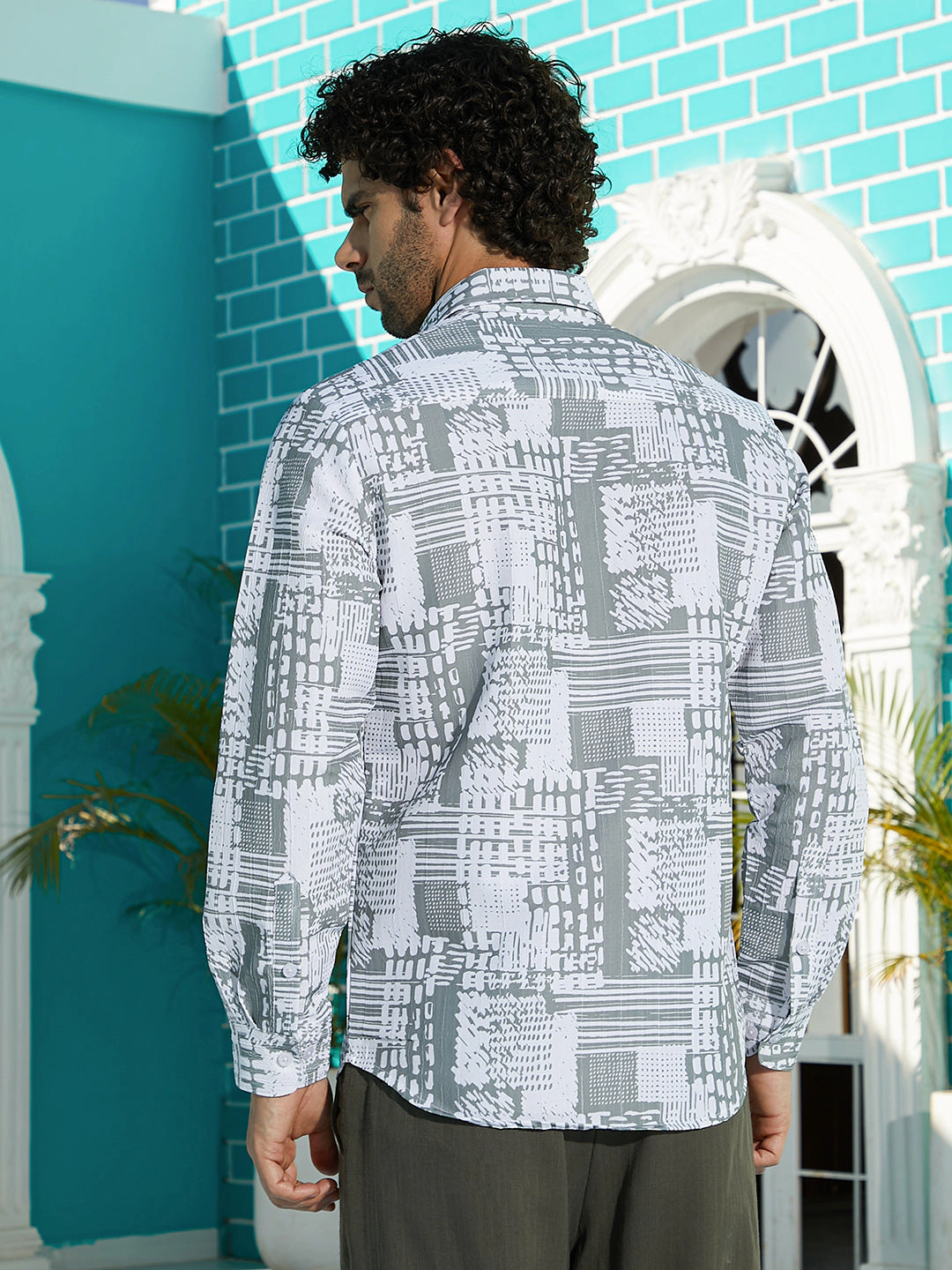 Campus Sutra Men's Verve-Impressionistic Shirt