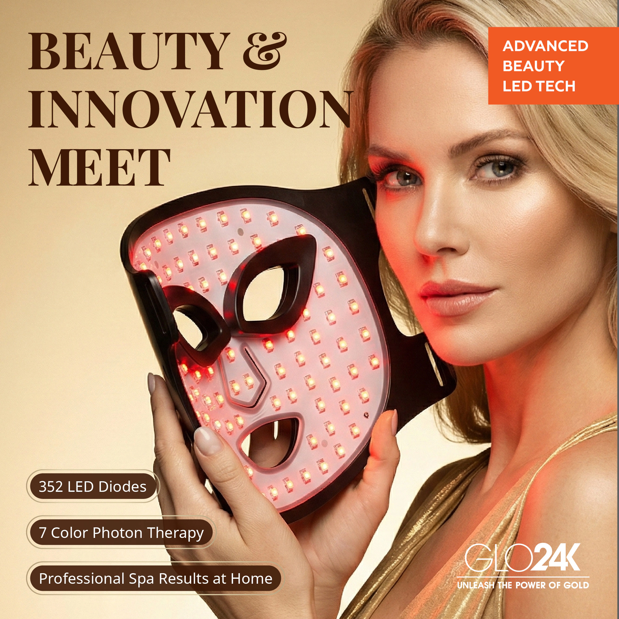 GLO24K 7 Color LED Photon Rejuvenation Super Mask