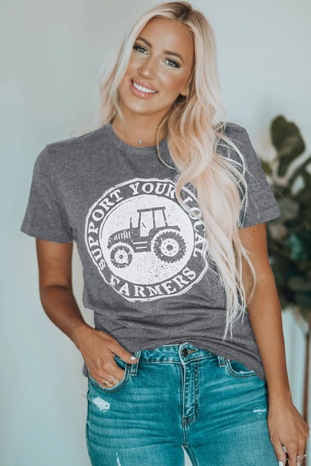 Threaded Pear Women's SUPPORT YOUR LOCAL FARMERS Graphic Tee