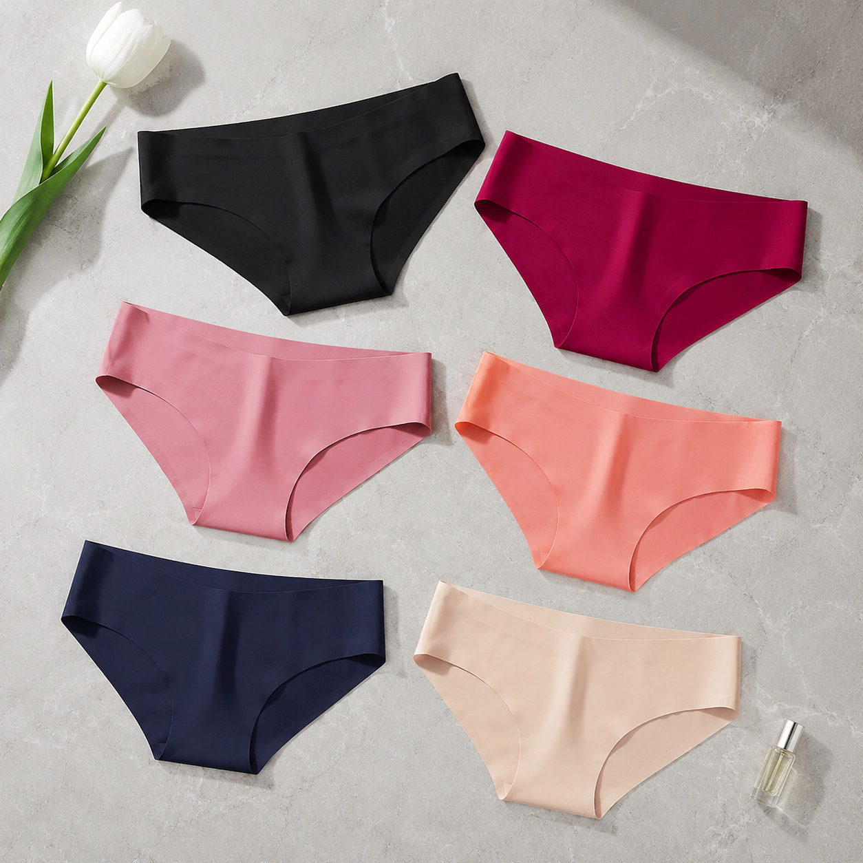 WZK Womens 6-Pack Seamless Bikini Soft Stretchy Breathable Underwear