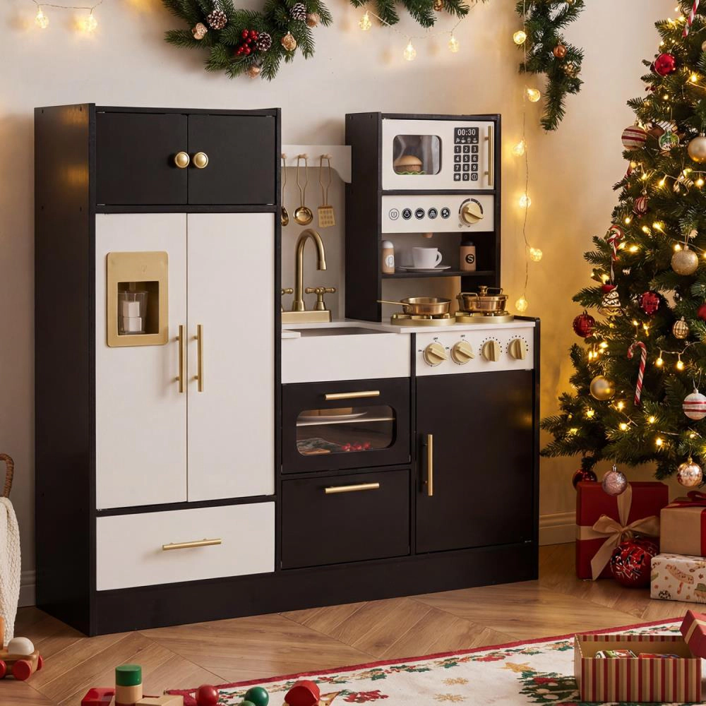 Hivvago Kids Play Kitchen with Realistic Lights Sounds
