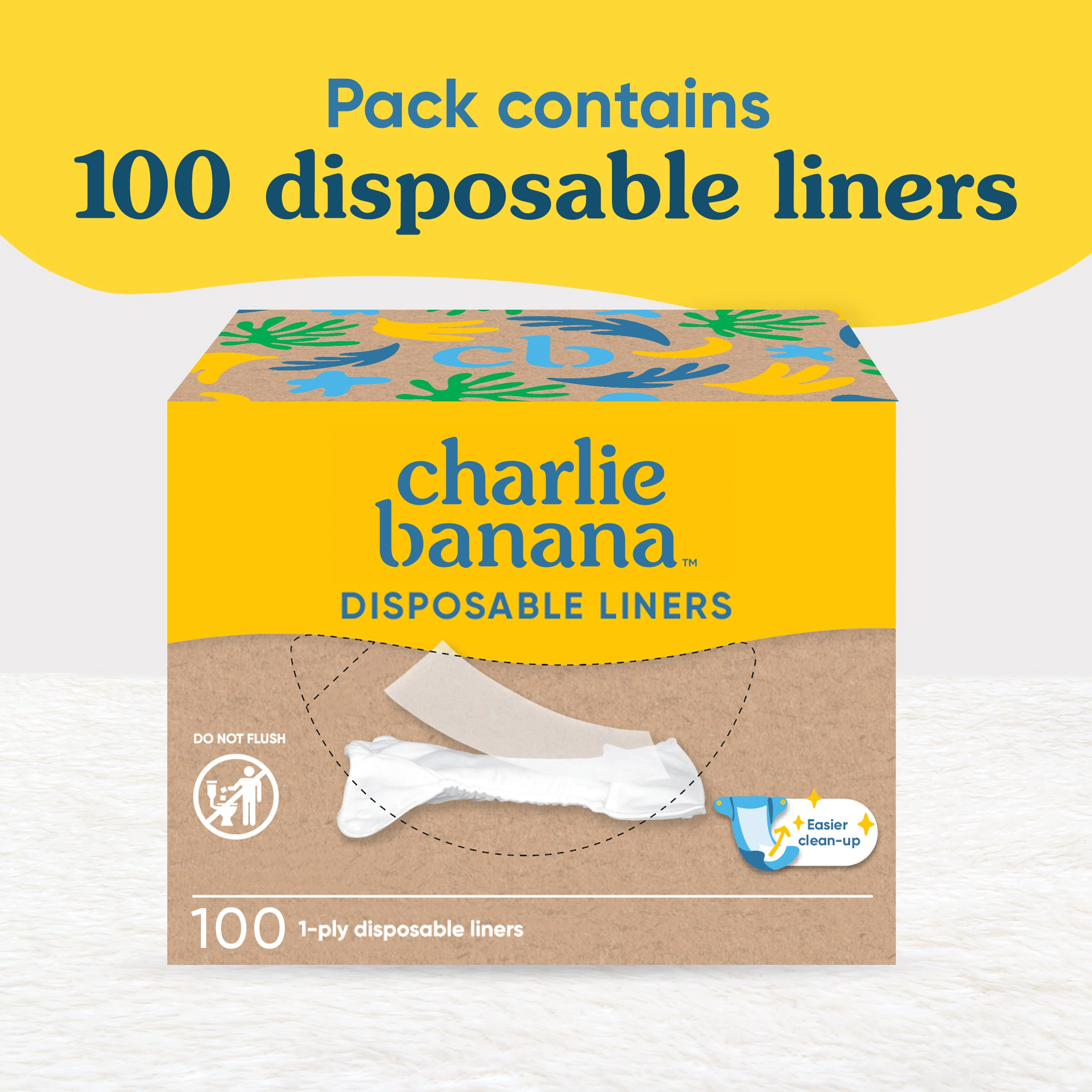Charlie Banana Disposable Cotton Liners - 100 Pack