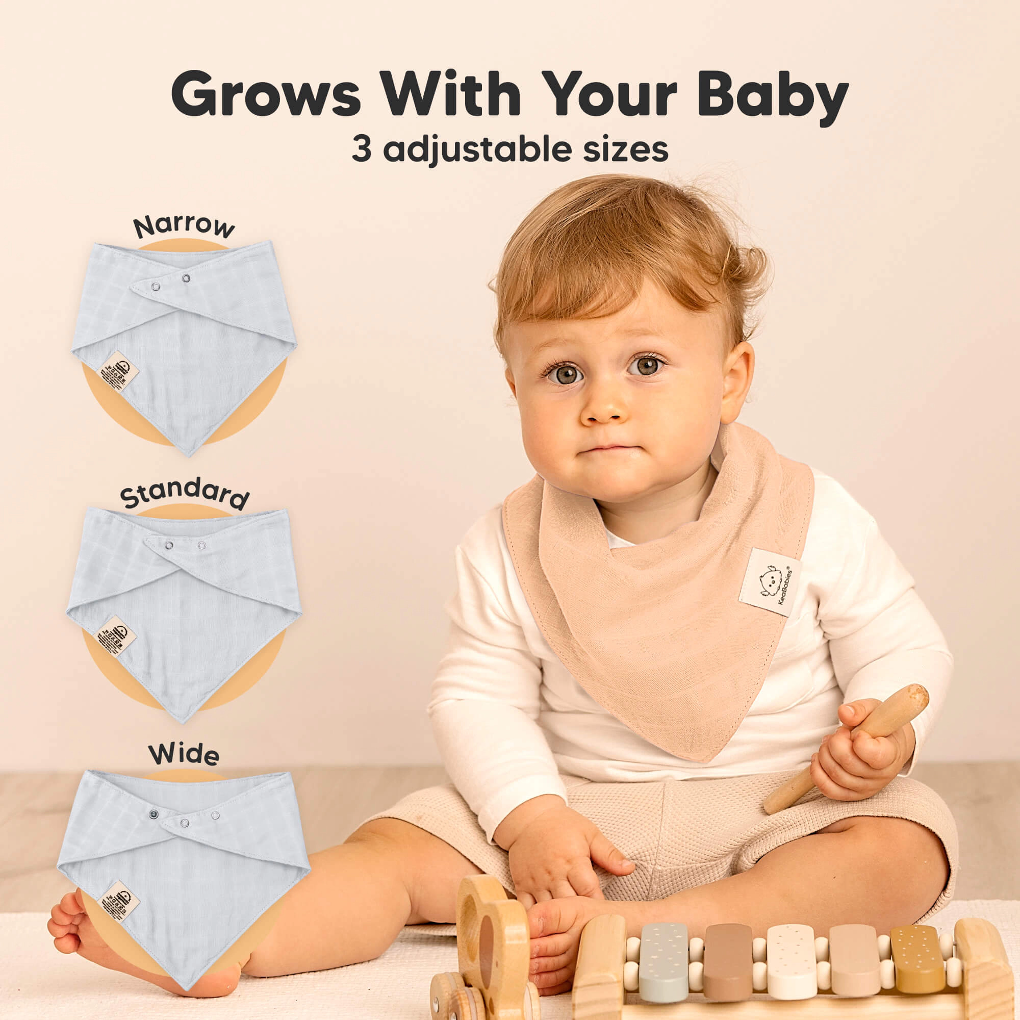 KeaBabies 8-Pack Lumi Muslin Bandana Bibs