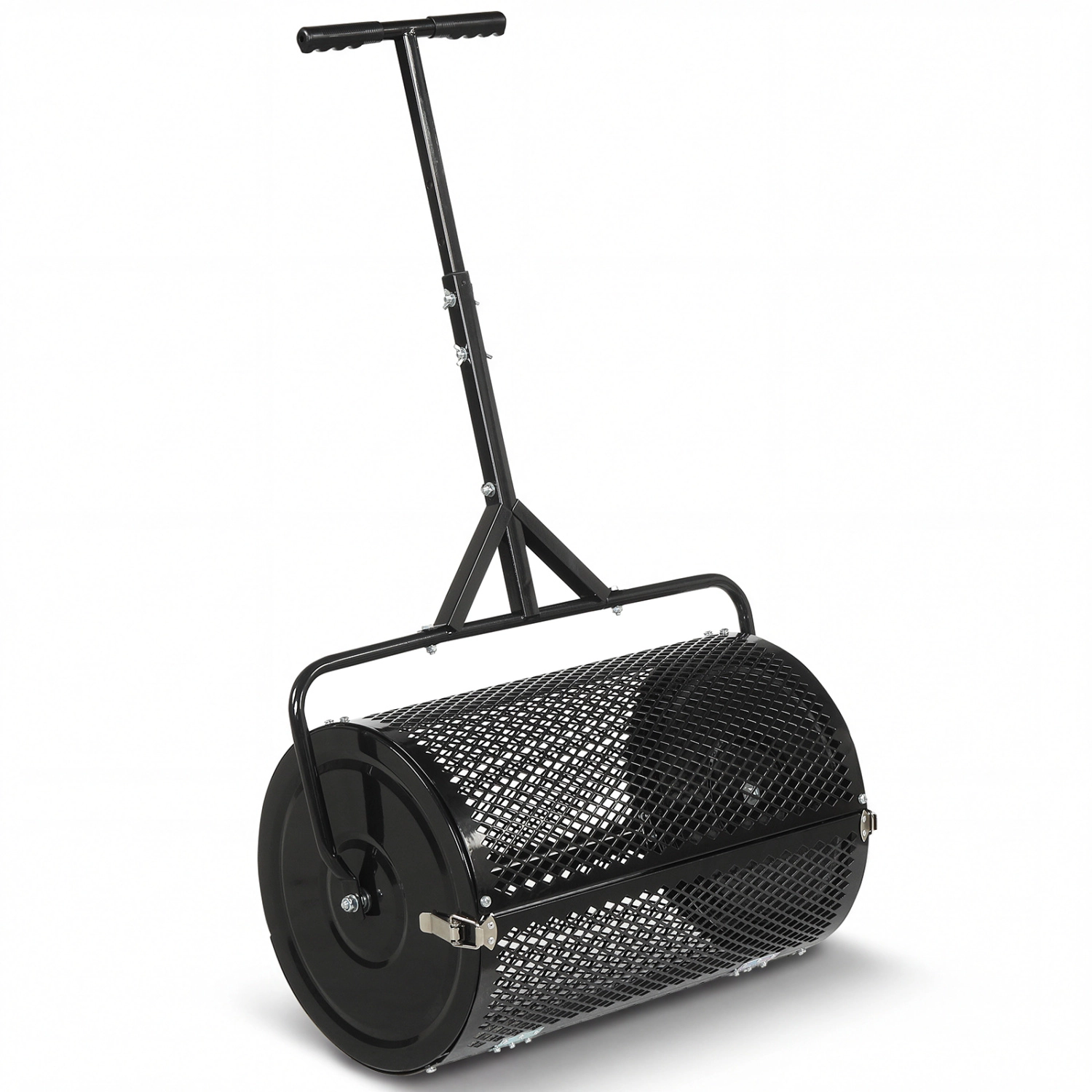 LJG 24 Inch Compost Spreader Peat Moss Roller with Height-Adjustable T-Shaped Handle