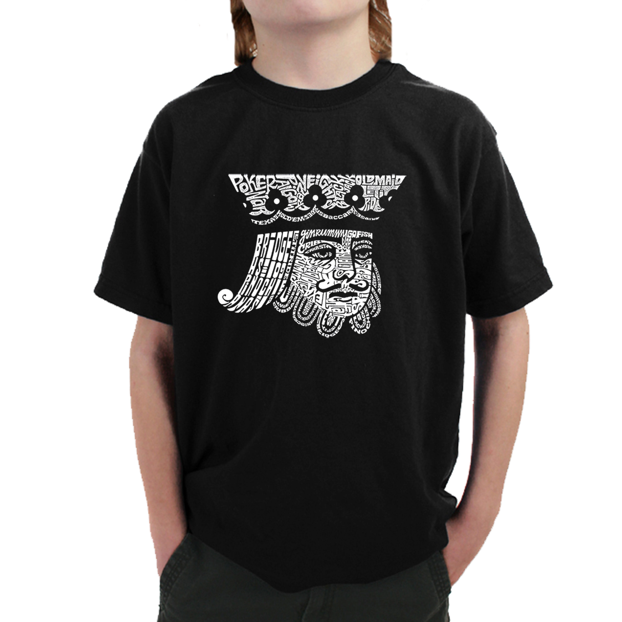 LA Pop Art Boy's Word T-Shirt - King of Spades