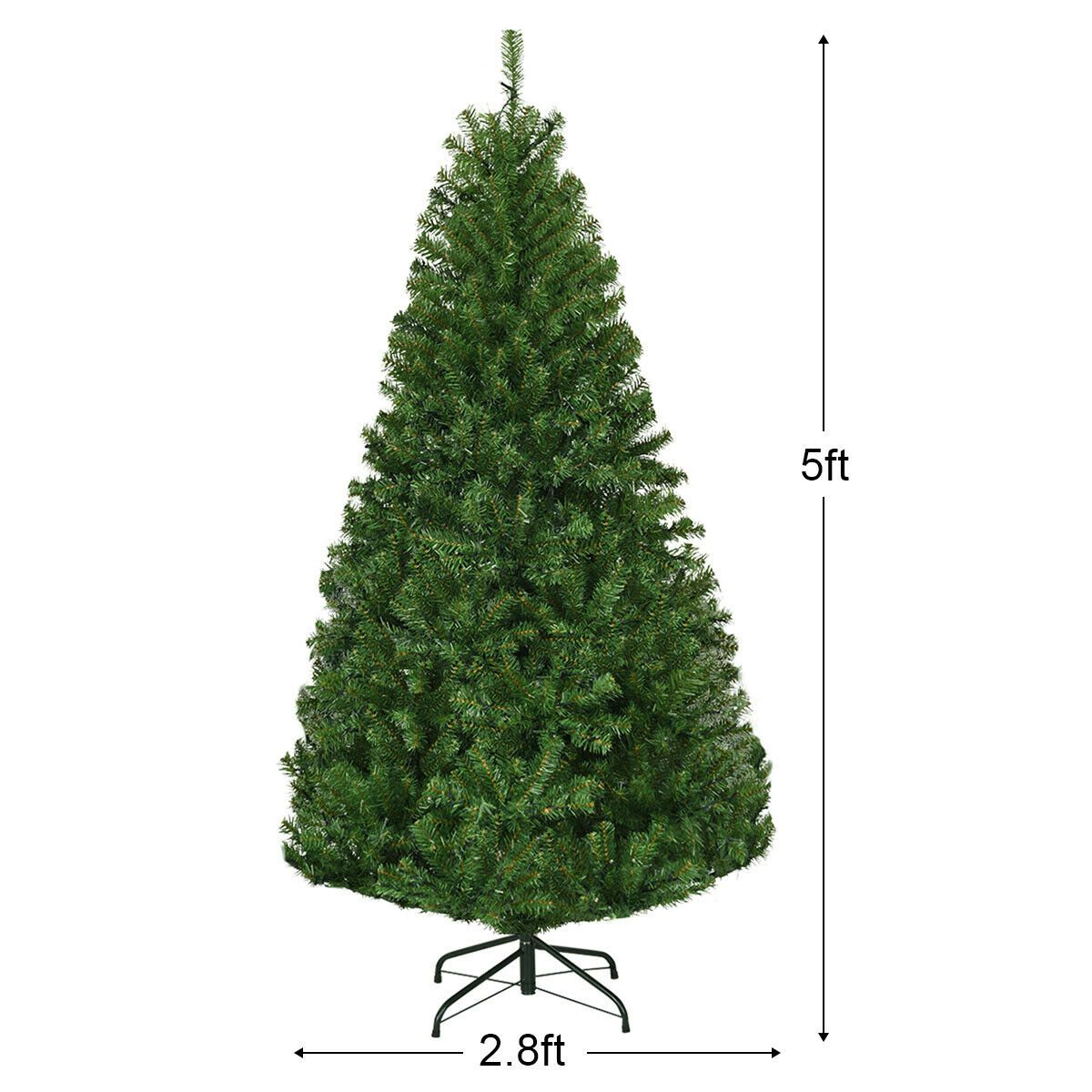 SlickBlue Pre-Lit Artificial Christmas Tree with Multi-Color LED Lights & PVC Branches