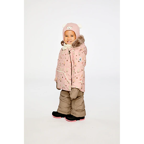 Deux par Deux Girls Animal Print Two Piece Snowsuit with Hooded Coat and Snow Pants