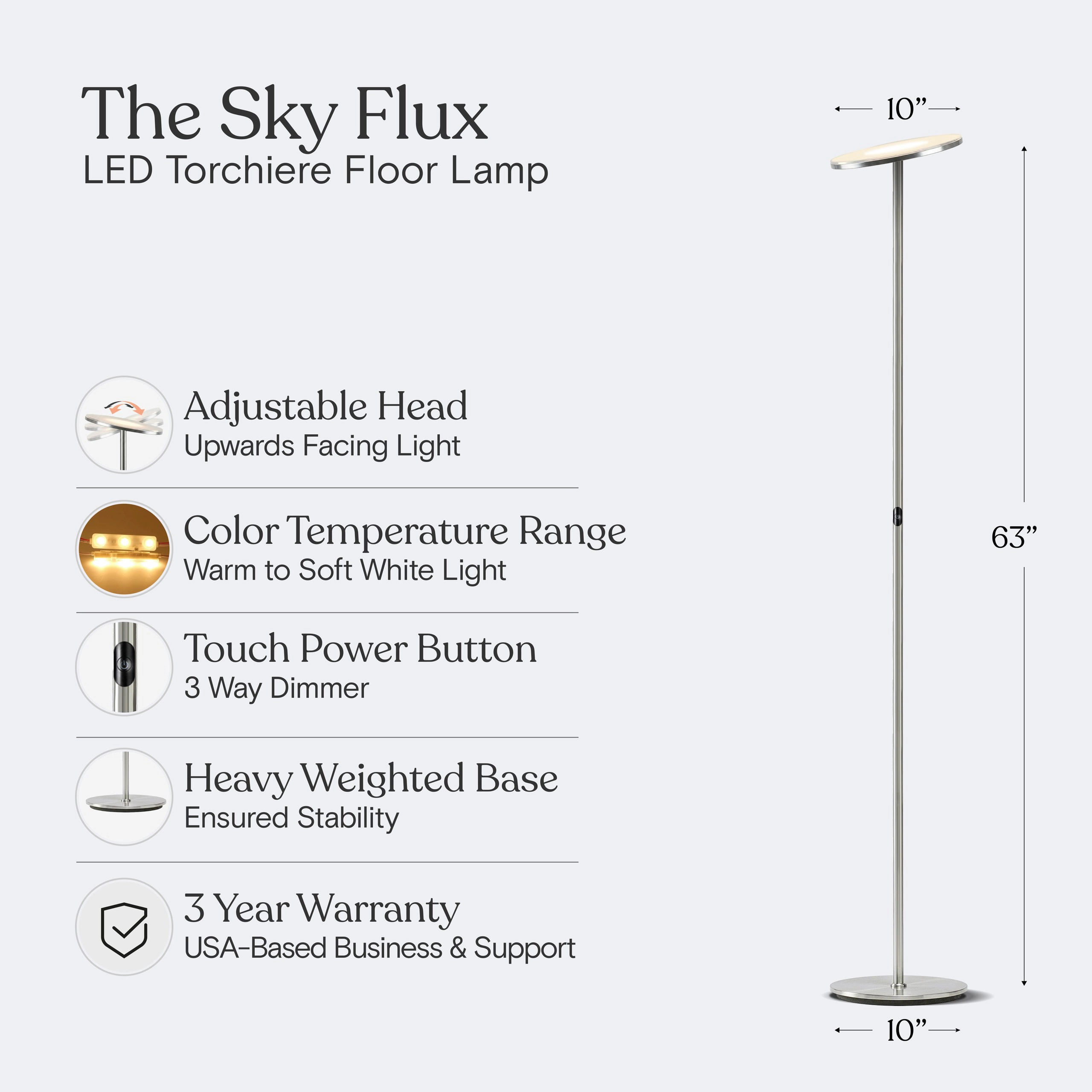 Brightech Sky Flux LED Floor Lamp