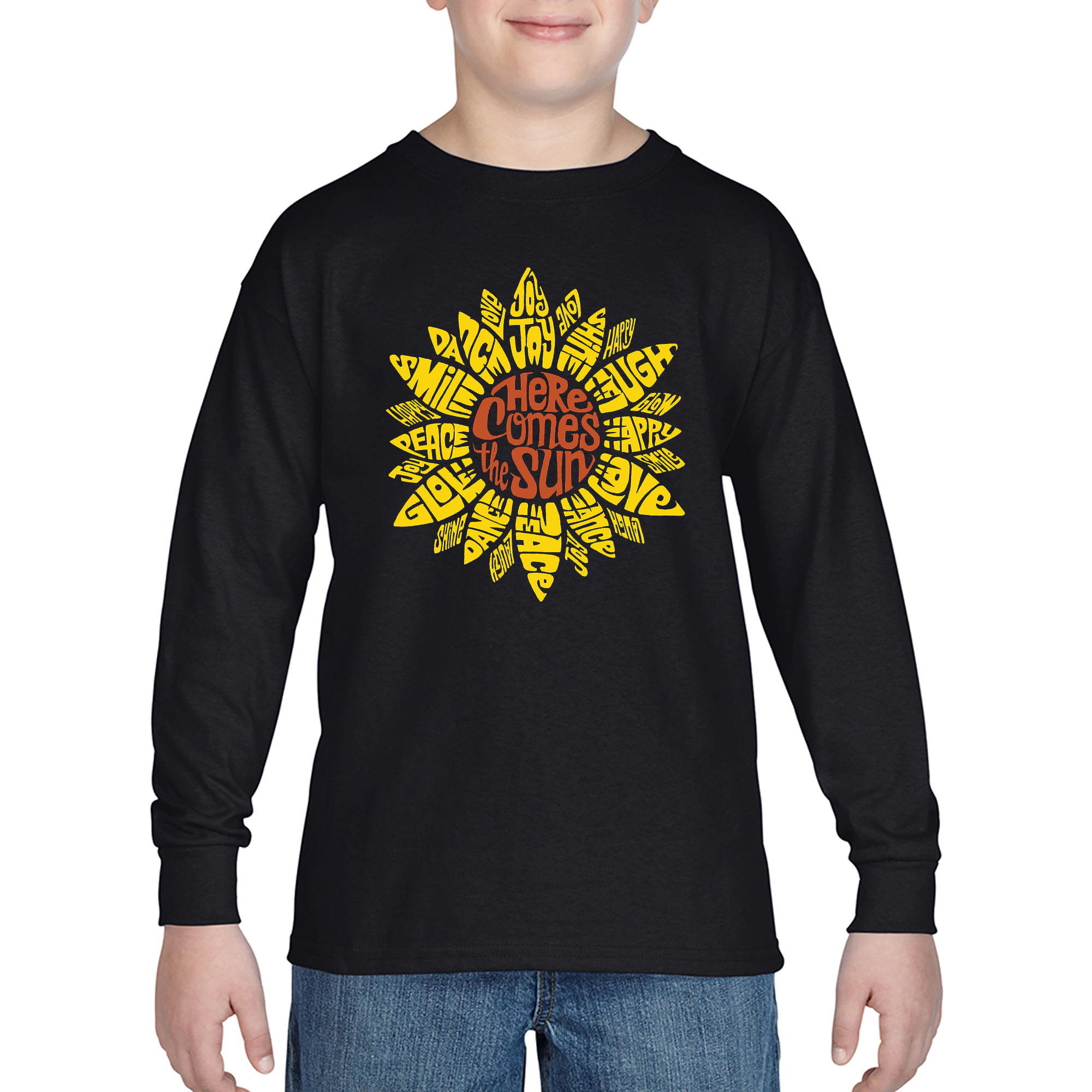 LA Pop Art Boys Long Sleeve T-Shirt -  Sunflower