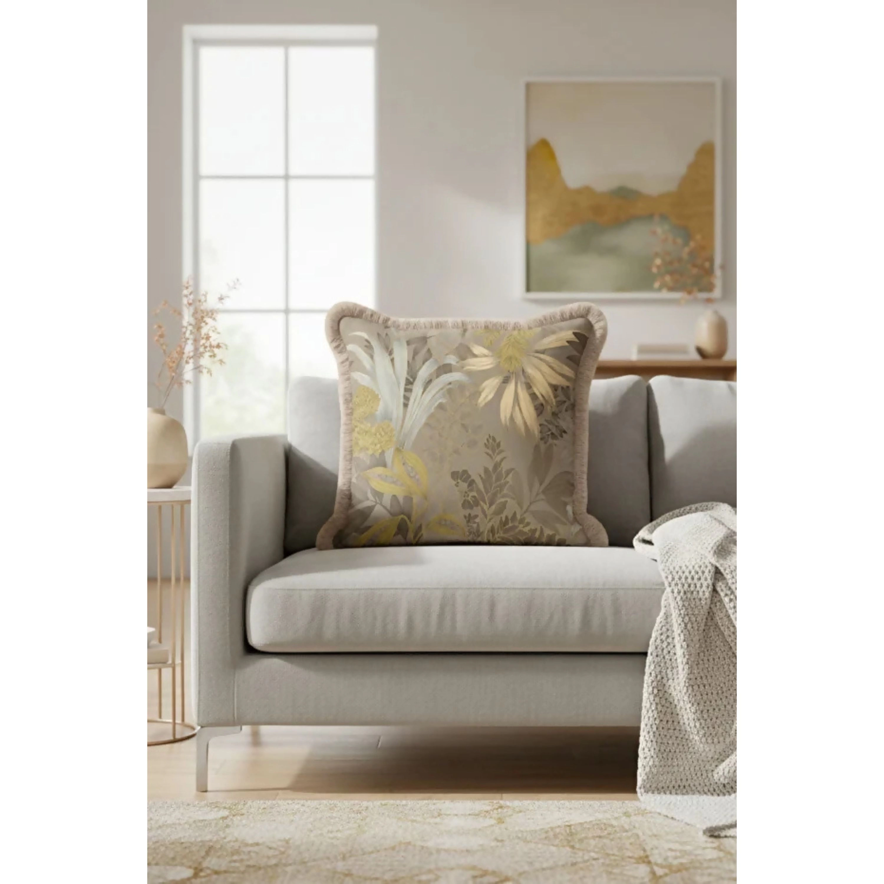 Wear Sierra Leaf Patterned Set of 2 Tasseled Throw Pillow Cover