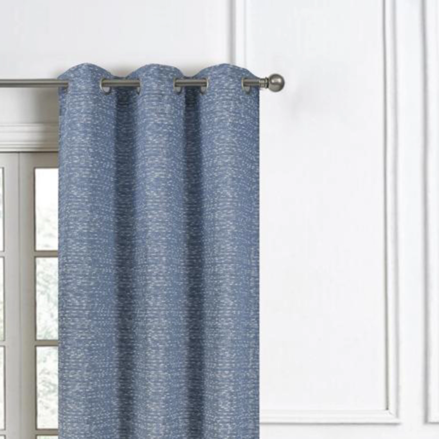 RT Designers Collection Roman Jacquard Premium Grommet Panel Pair 38" x 84" Dark Blue