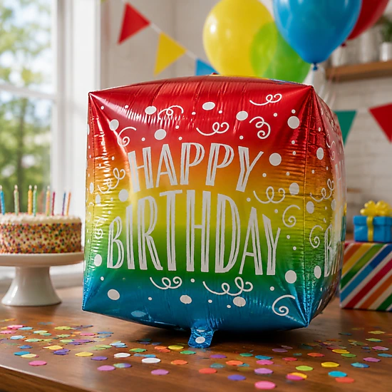 LoonBalloon 15-Inch Birthday Gradient Swirls Foil Balloons, 5-Count ...
