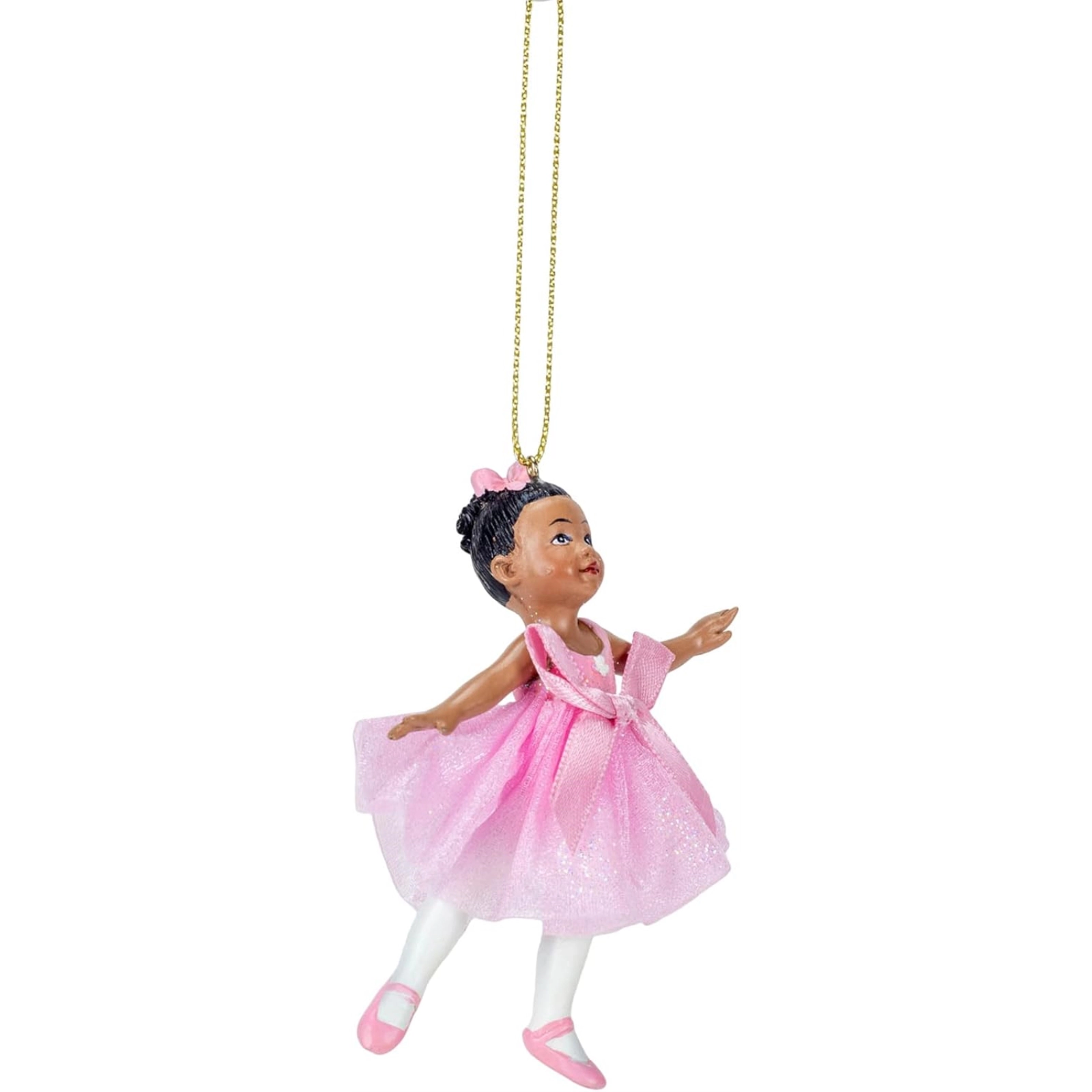Kurt Adler African American Little Ballerina Dancer Resin Christmas Tree Ornament 3.25 inch