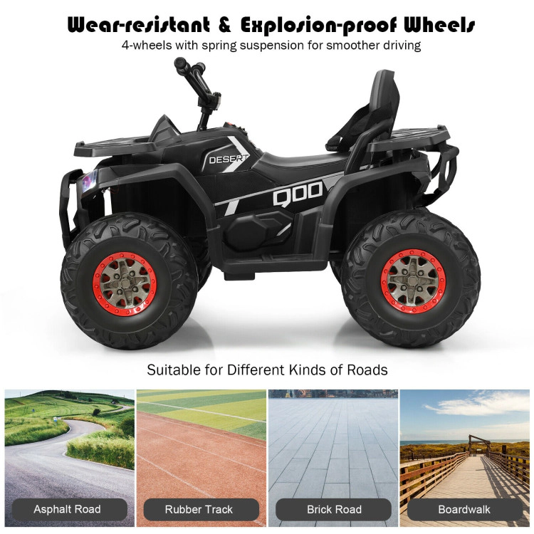 Hivvago 12V Kids Electric 4-Wheeler ATV with 2 Speeds and LED Lights