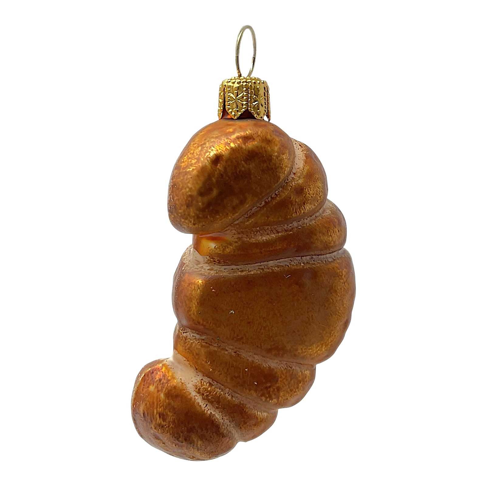 Pinnacle Peak Trading Company Croissant Pastry Polish Blown Glass Christmas Ornament Set of 2 Decorations
