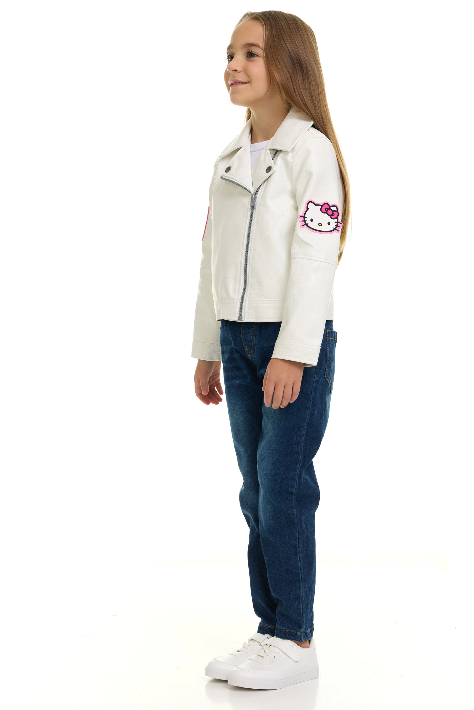 Hello Kitty Girls' Zip-Up Leather Jacket