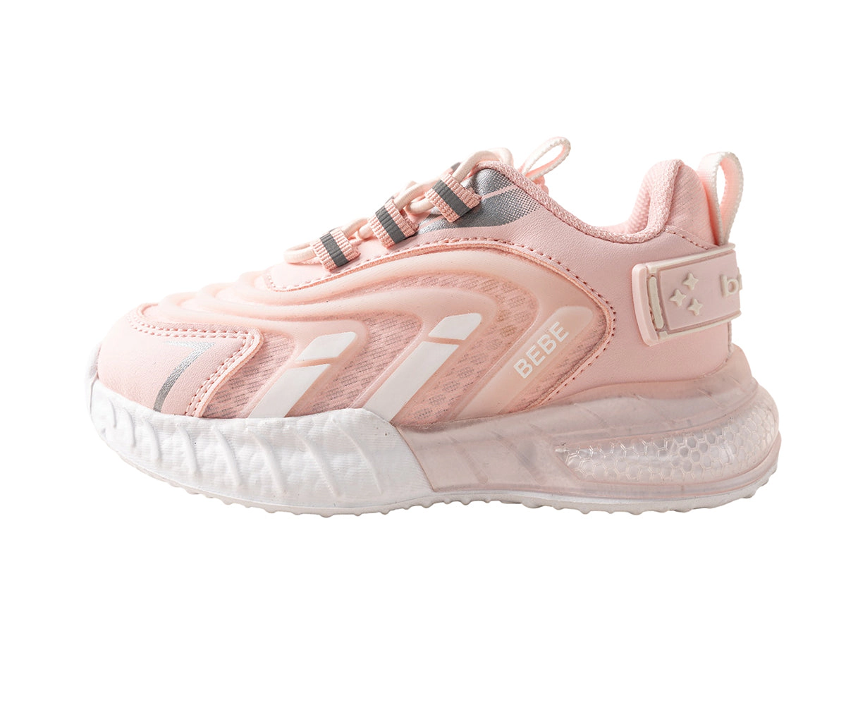 Bebe Girl's Toddler Jogger Sneaker with Rubber Medallion