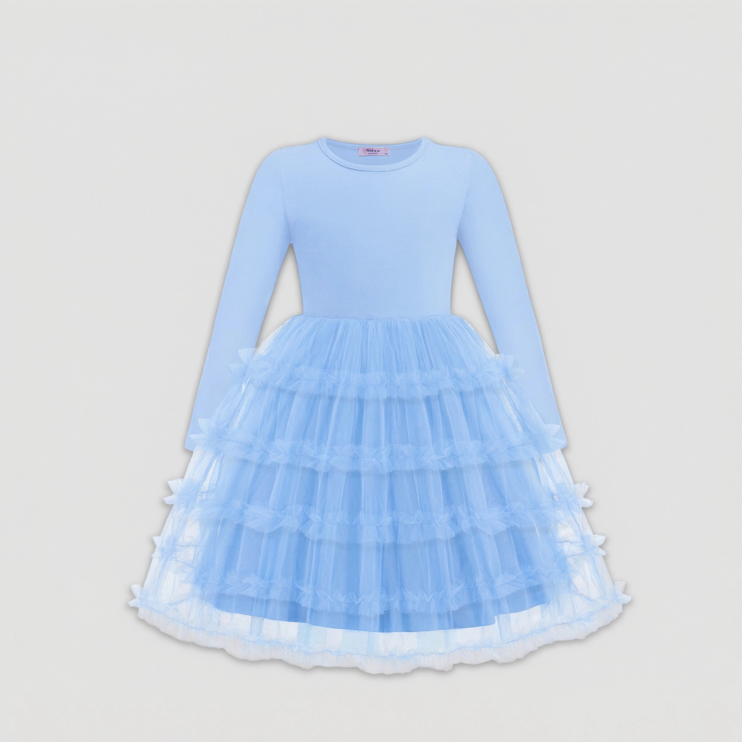 Arshiner Tutu Dress Girl'ss Long Sleeve Fall Winter Ruffle Tiered Holiday Party Tulle Dresses