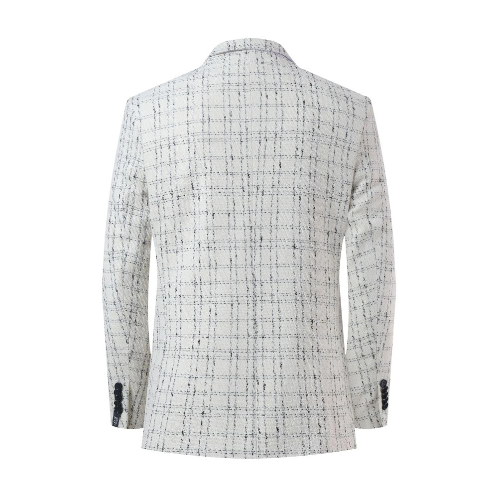 Elie Balleh Men's Slim Fit Plaid Boucle Sportcoat