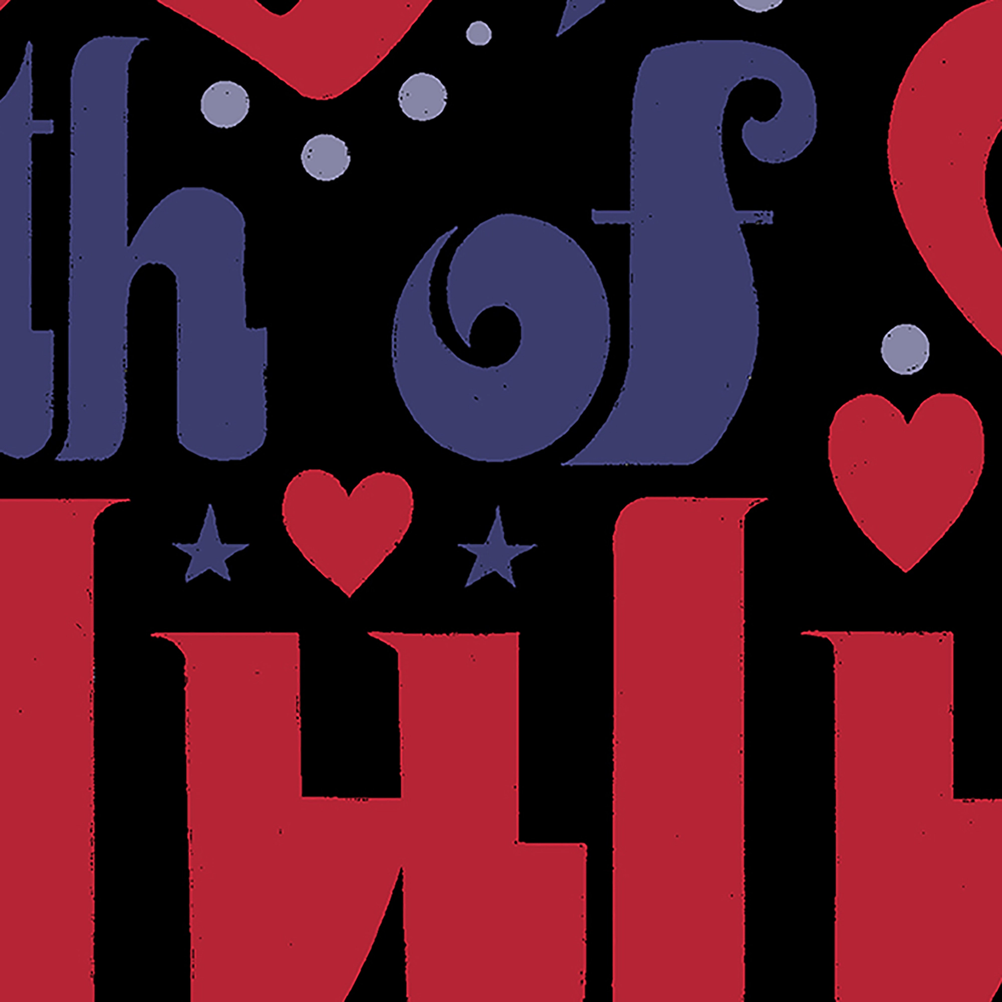 LA Pop Art July 4th Heart - Men's Word Hooded Sweatshirt